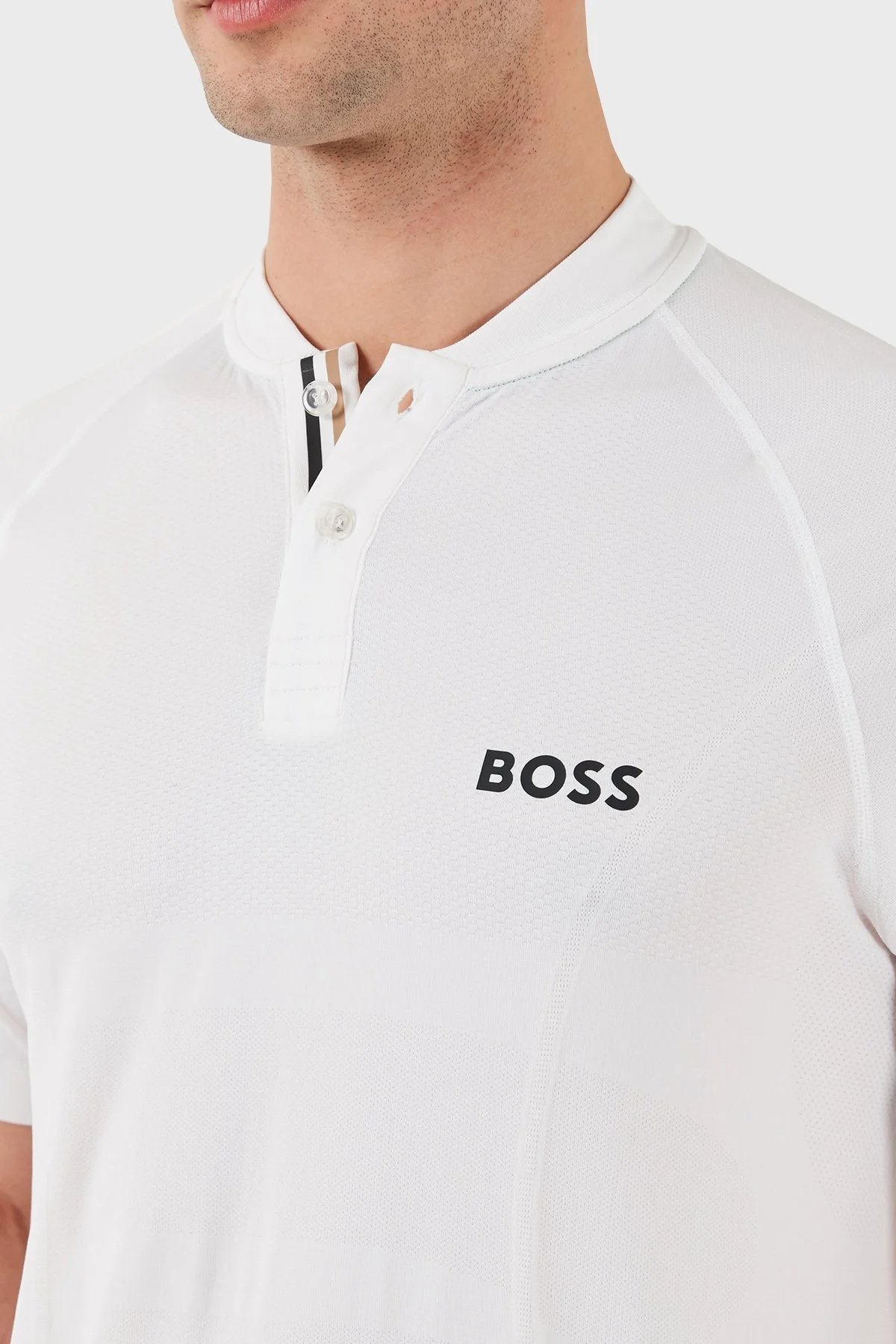 Boss Minimal Logo Baskılı Regular Fit Düğmeli Kolej Yaka Erkek T Shirt 50506189 100 BEYAZ - 6