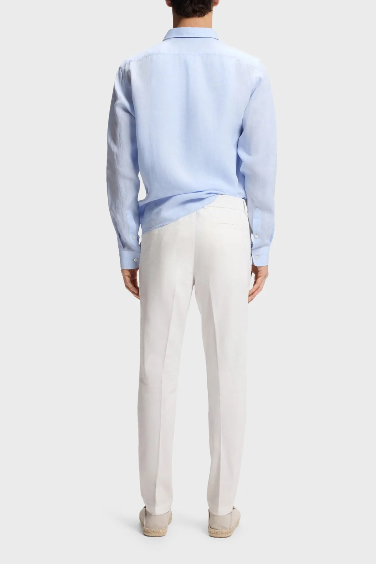 Boss Modern Kesimli Keten Karışımlı Erkek Pantolon 50557859 100 BEYAZ - 3