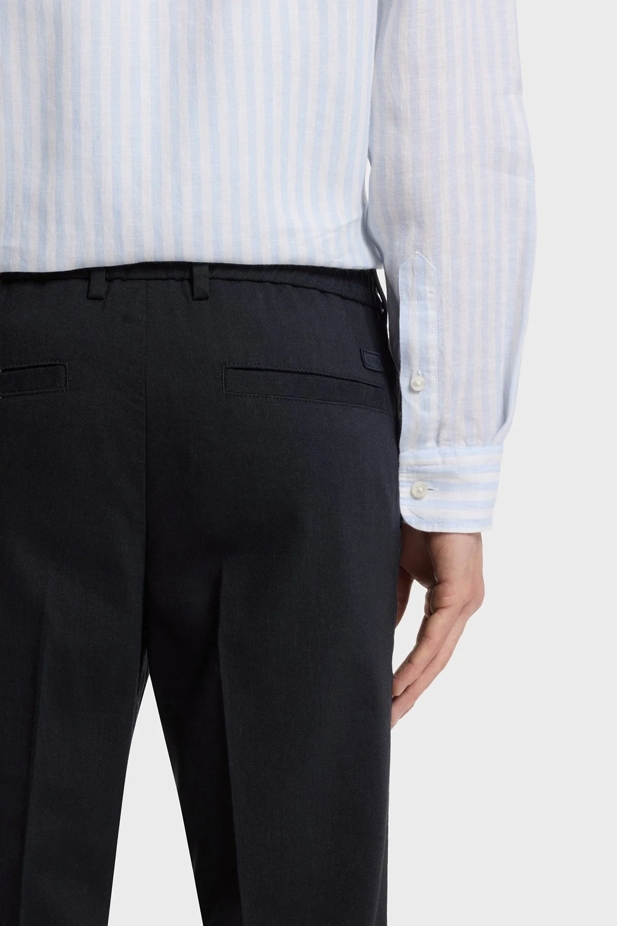 Boss Modern Kesimli Keten Karışımlı Erkek Pantolon 50557859 405 LACİVERT - 4