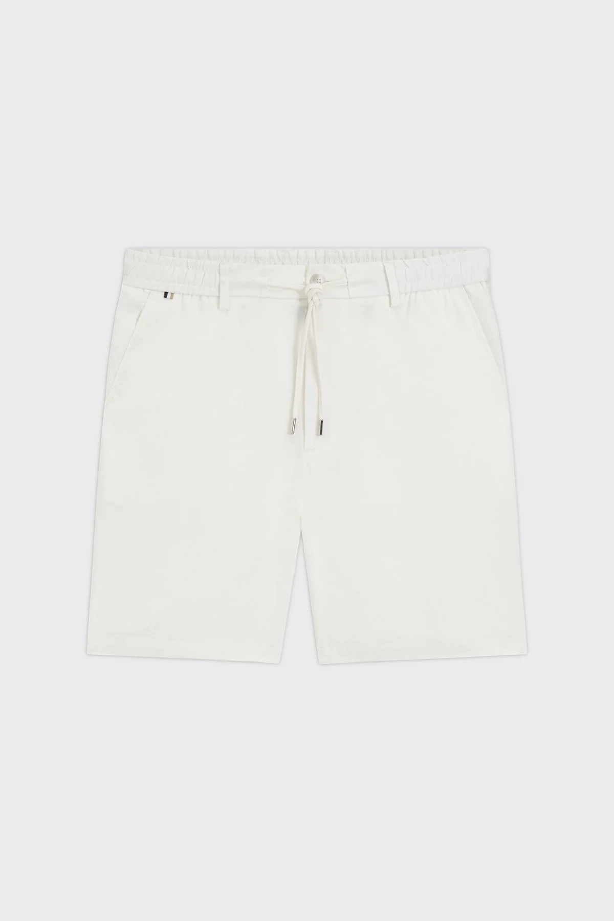 Boss Modern Kesimli Keten Karışımlı Erkek Şort 50557537 100 BEYAZ - 5