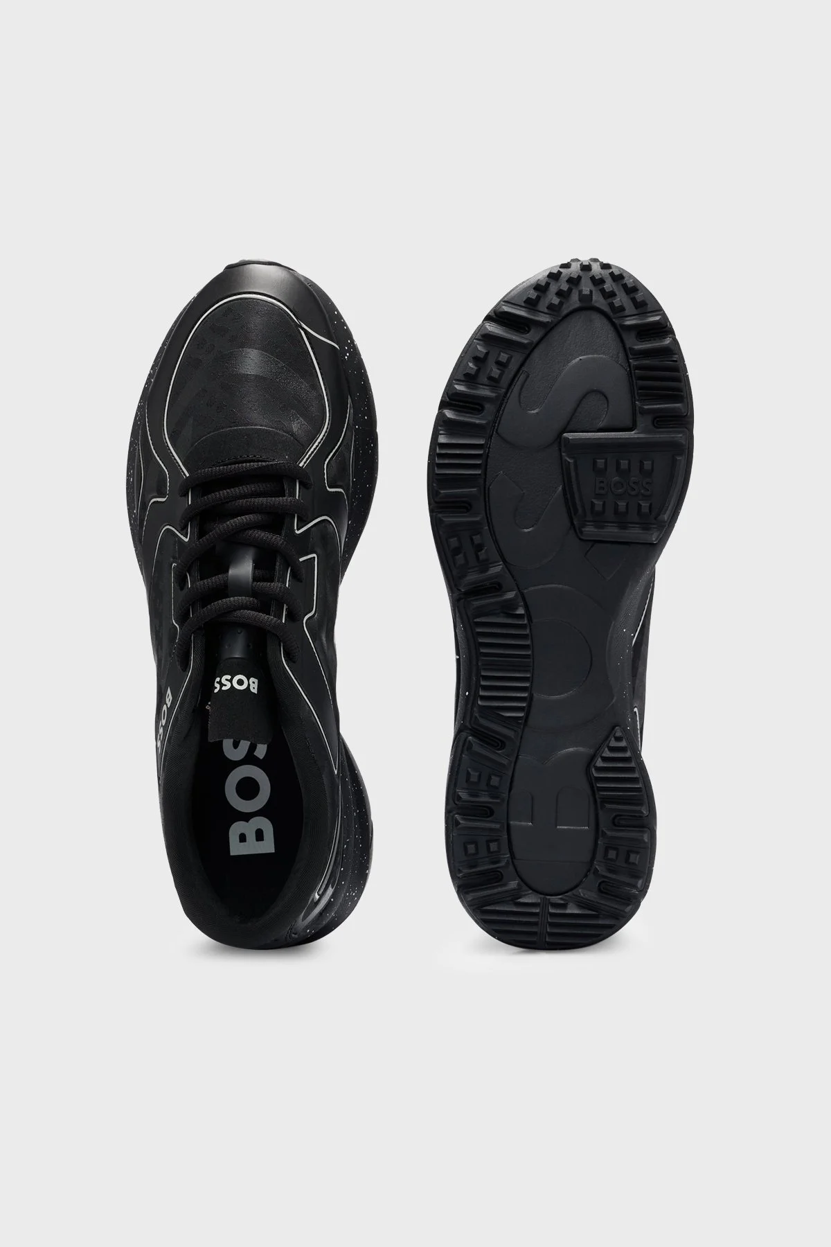 Boss Monogram Baskılı Bağcıklı Spor Erkek Ayakkabı 50498922 001 SİYAH - 4