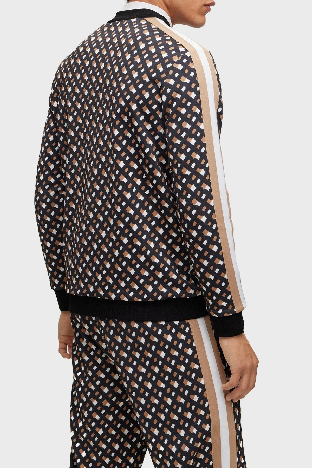 Boss Monogram Baskılı Fermuarlı Regular Fit Cepli Erkek Sweat 50485581 001 SİYAH - 7