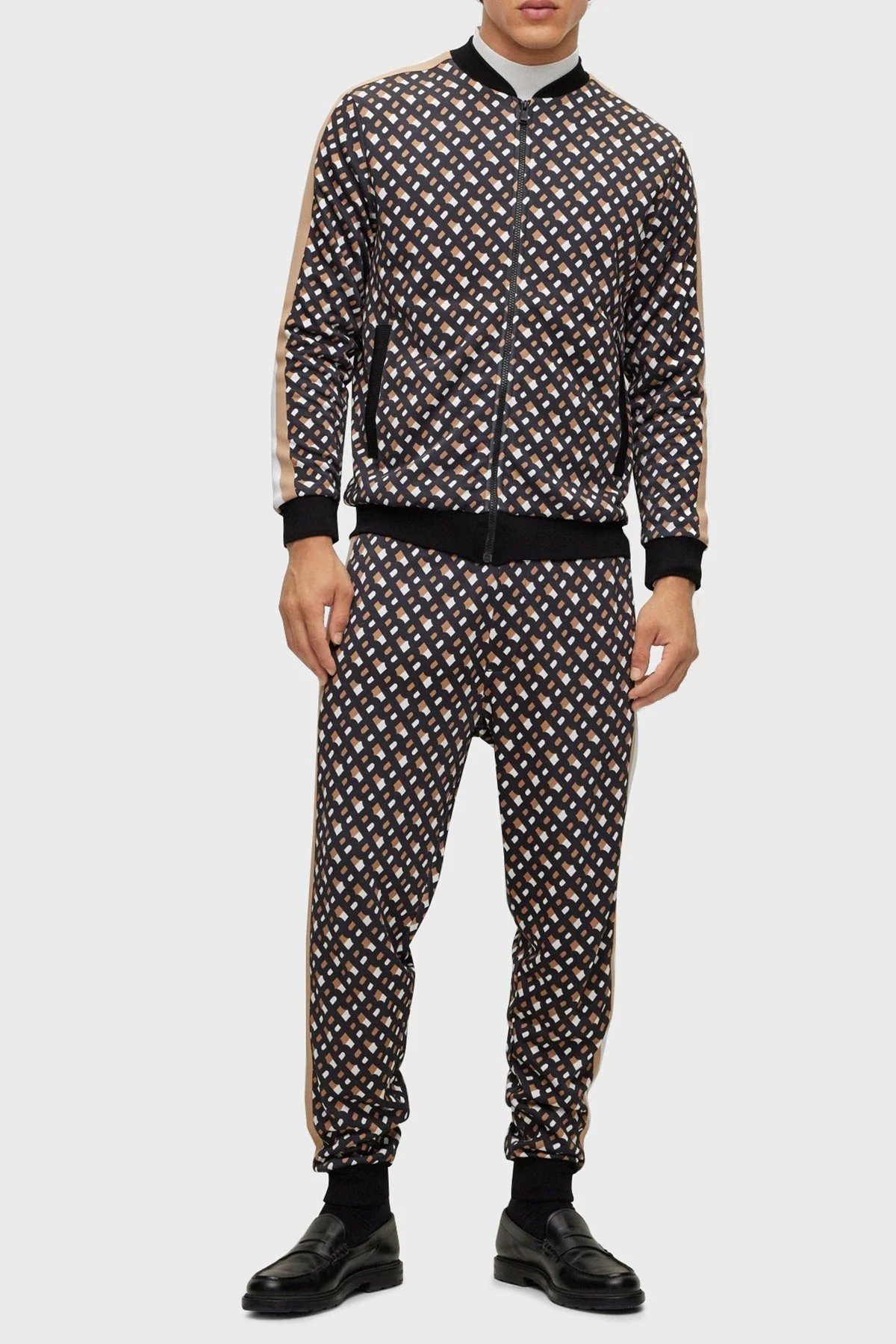 Boss Monogram Baskılı Fermuarlı Regular Fit Cepli Erkek Sweat 50485581 001 SİYAH - 8