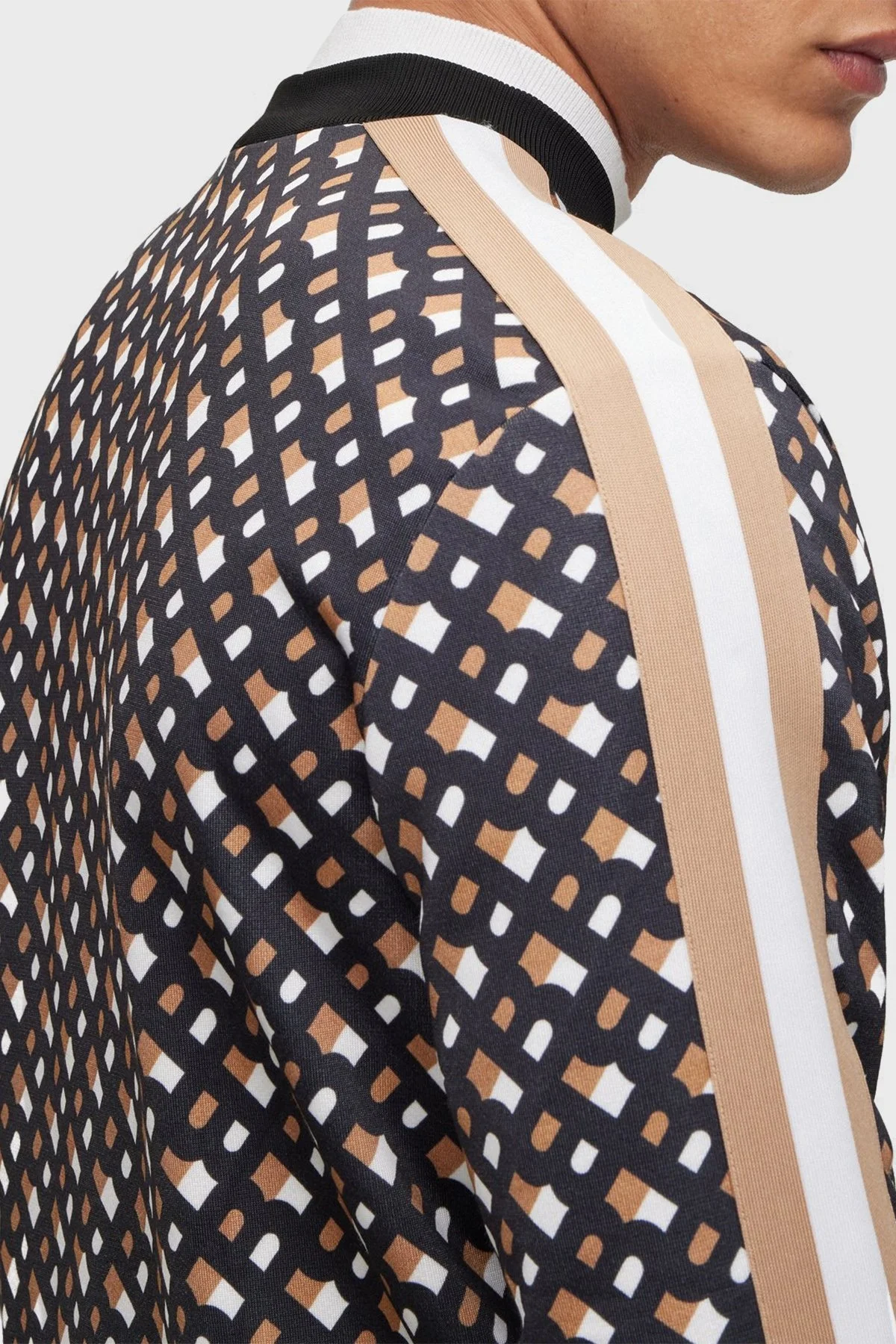 Boss Monogram Baskılı Fermuarlı Regular Fit Cepli Erkek Sweat 50485581 001 SİYAH - 9