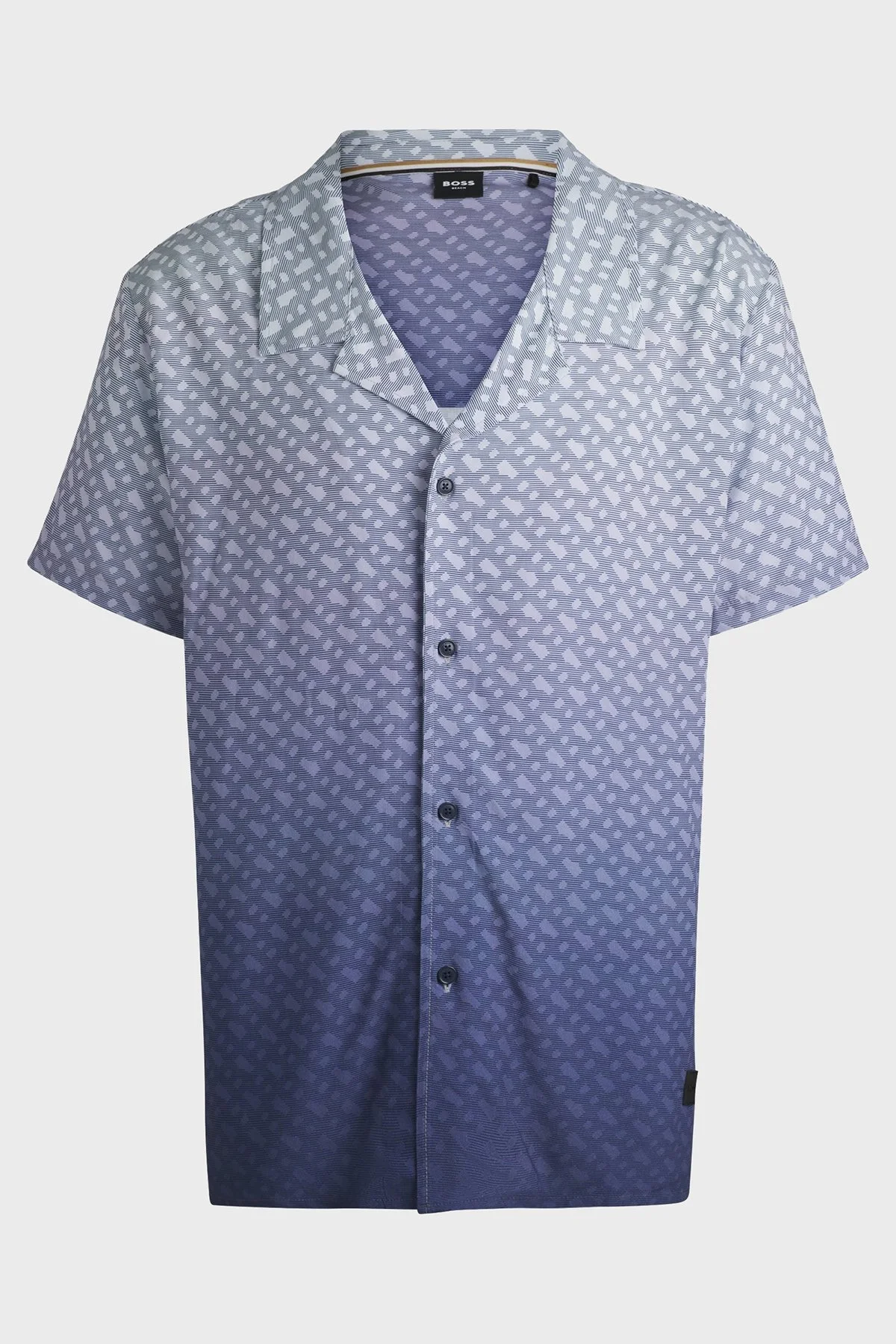 Boss Monogram Baskılı Regular Fit Erkek Gömlek 50534342 413 MAVİ - 3
