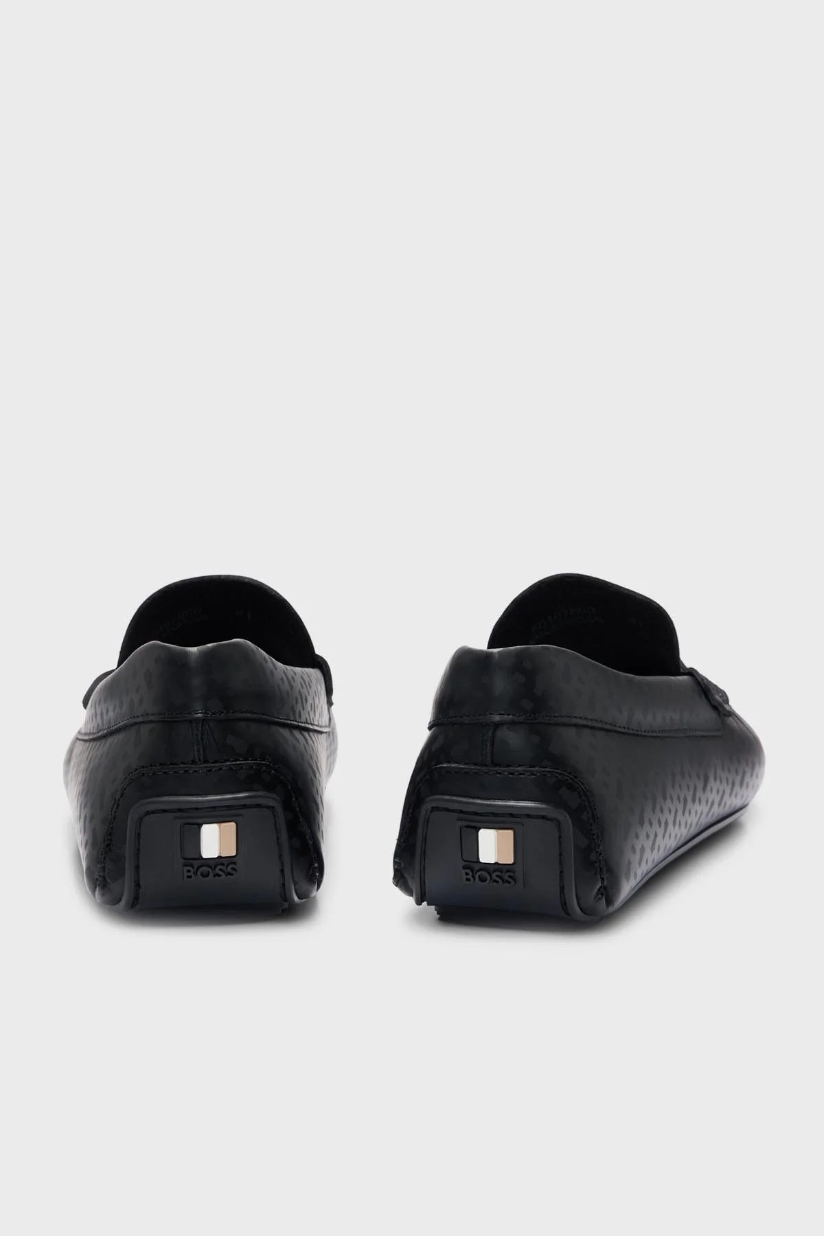 Boss Monogram Desenli Deri Makosen Erkek Ayakkabı 50497800 001 SİYAH - 5