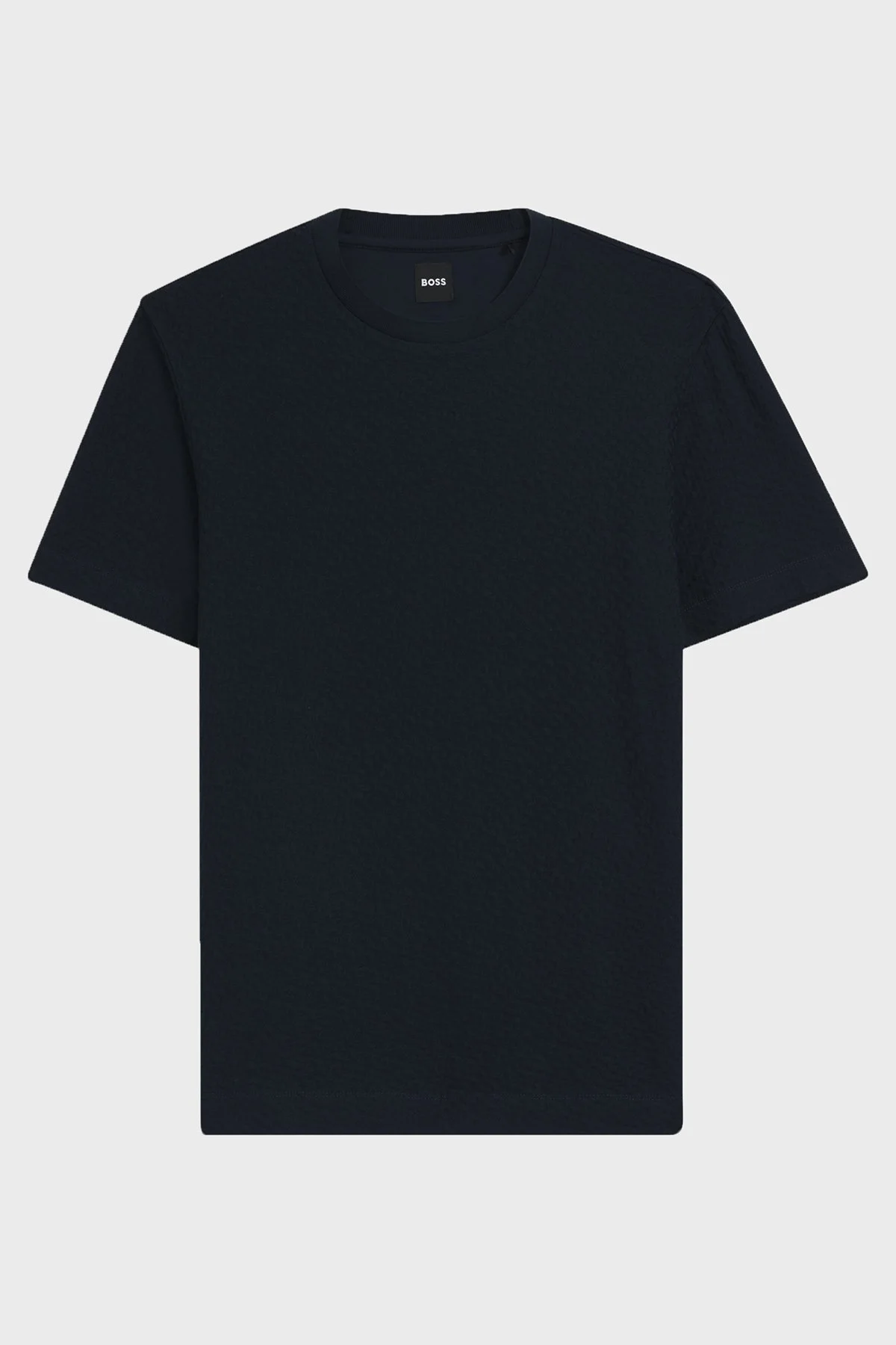 Boss Monogram Jakarlı % 100 Pamuk Regular Fit Bisiklet Yaka Erkek T Shirt 50557395 404 LACİVERT - 5