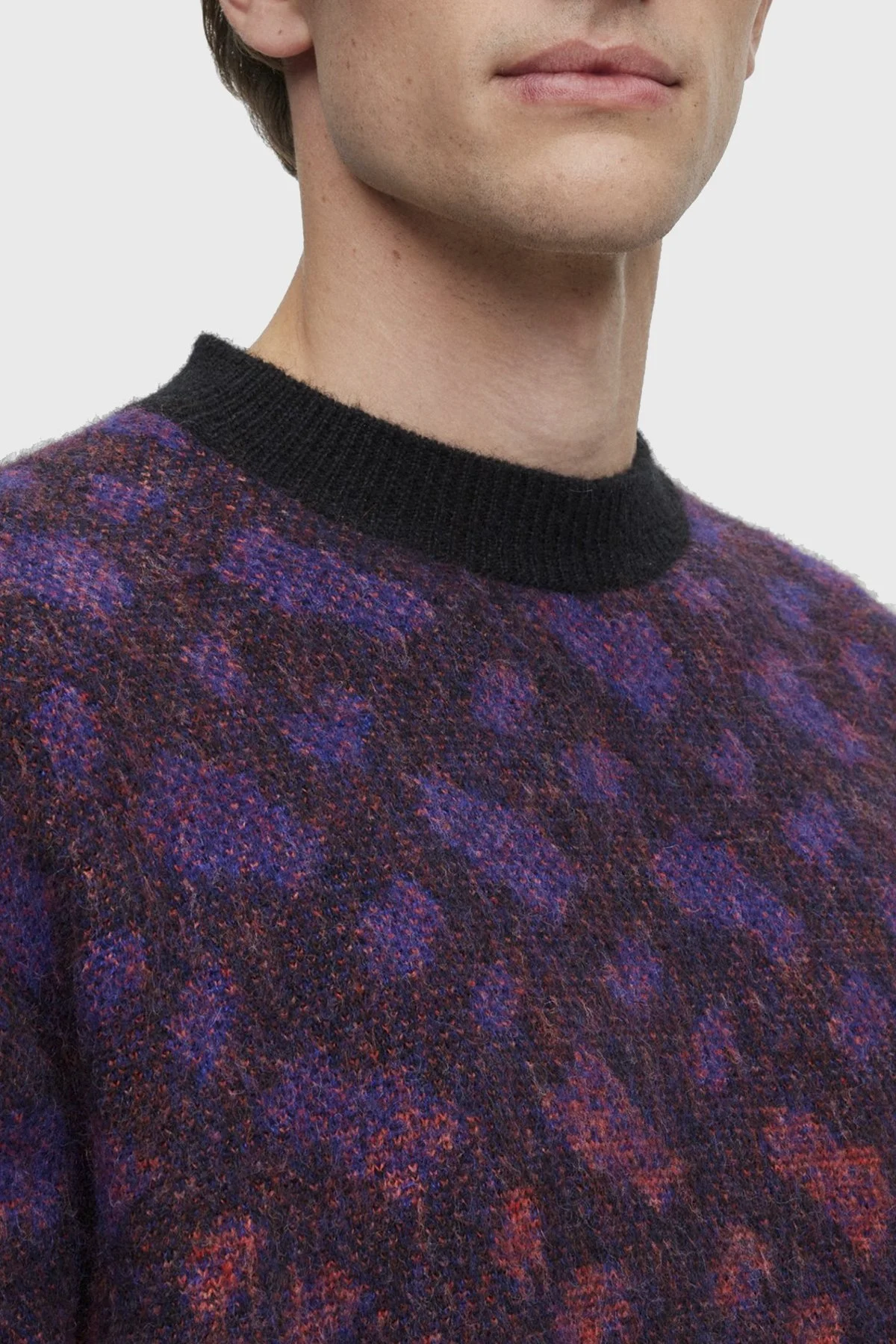 Boss Monogram Jakarlı Bisiklet Yaka Relaxed Fit Yünlü Erkek Kazak 50500679 001 SİYAH - 3