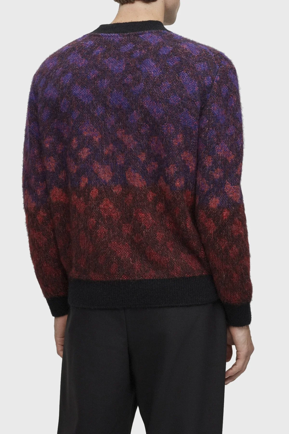 Boss Monogram Jakarlı Bisiklet Yaka Relaxed Fit Yünlü Erkek Kazak 50500679 001 SİYAH - 4