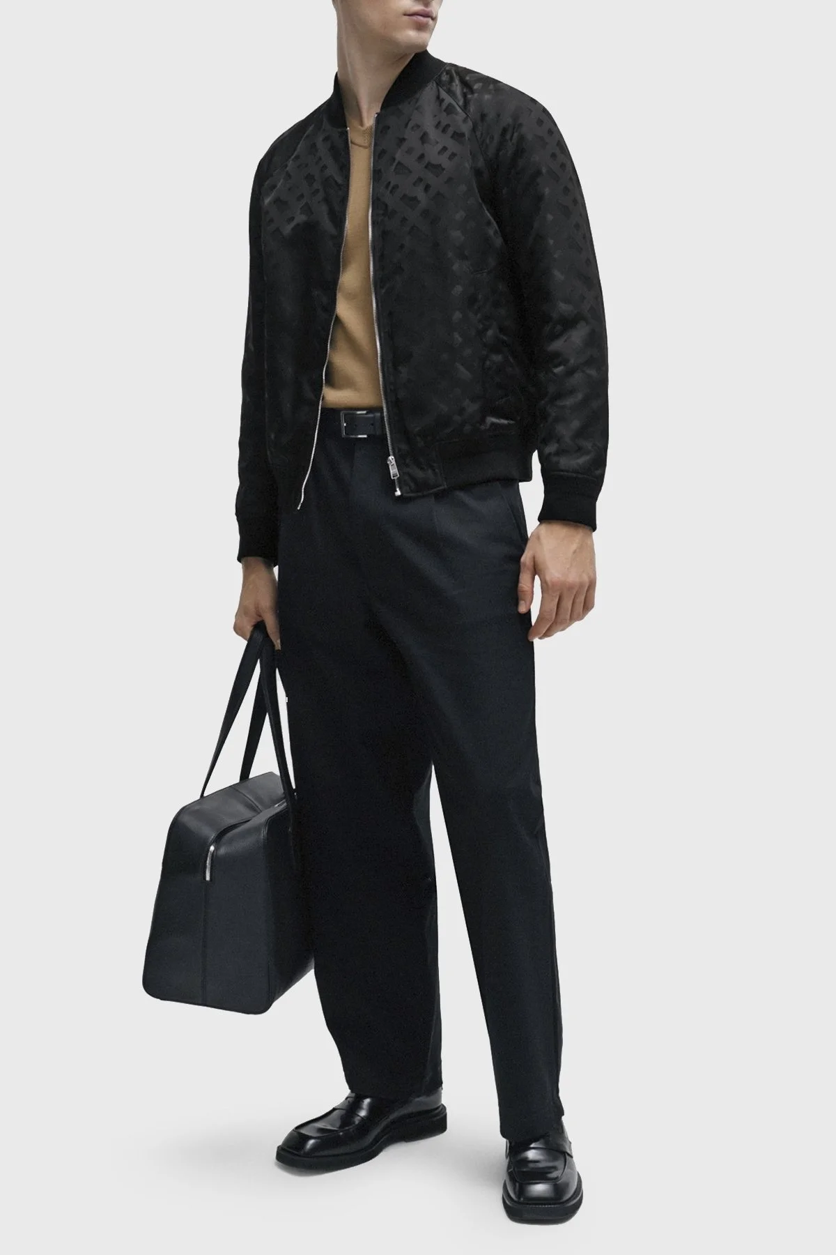 Boss Monogram Jakarlı Regular Fit Erkek Ceket 50505648 001 SİYAH - 2