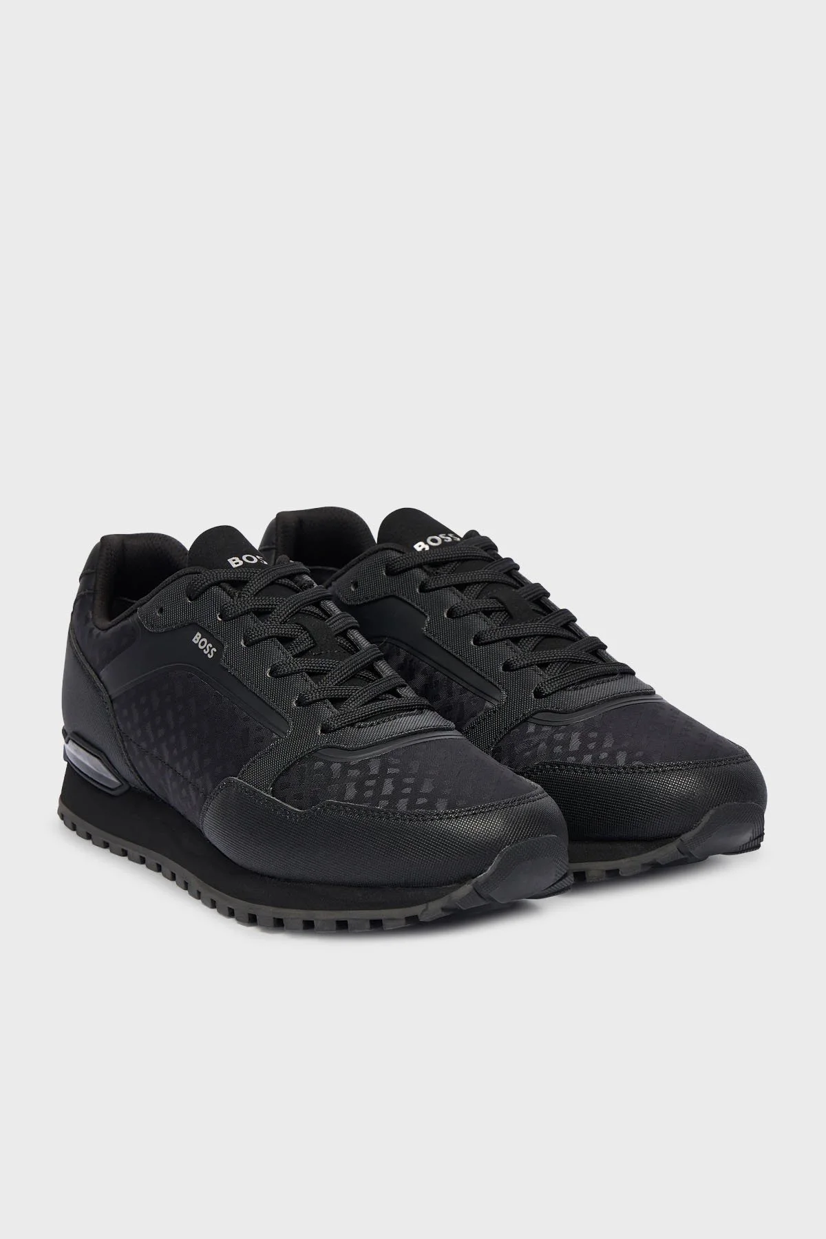 Boss Monogram Jakarlı Sneaker Erkek Ayakkabı 50552897 005 SİYAH - 2