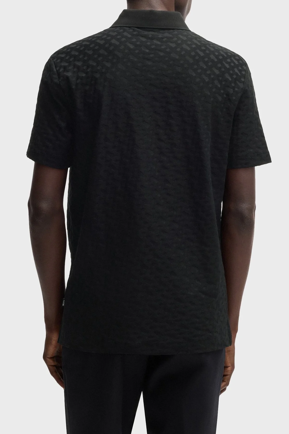 Boss Monogram Logo Baskılı Regular Fit Düğmeli Erkek Polo Yaka T Shirt 50537132 001 SİYAH - 3