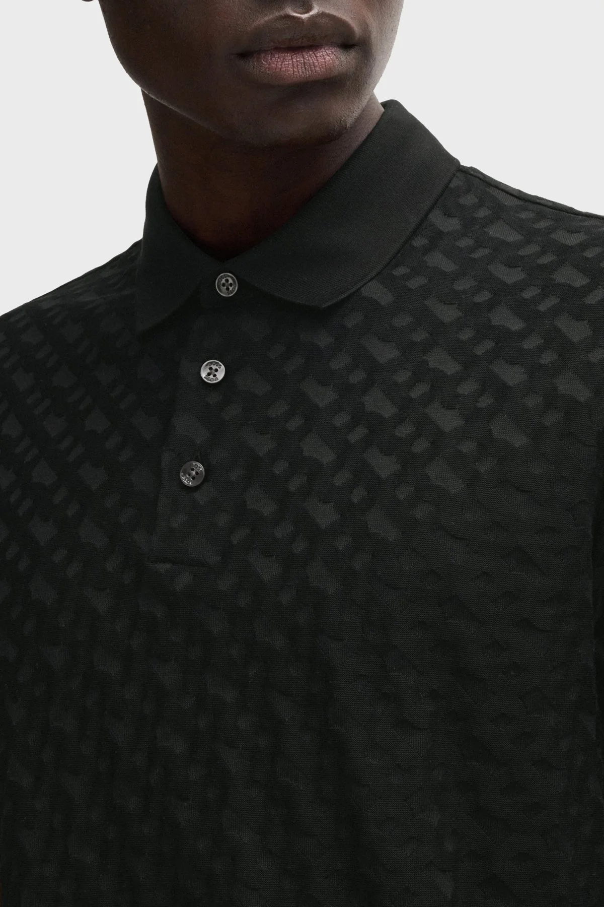 Boss Monogram Logo Baskılı Regular Fit Düğmeli Erkek Polo Yaka T Shirt 50537132 001 SİYAH - 4