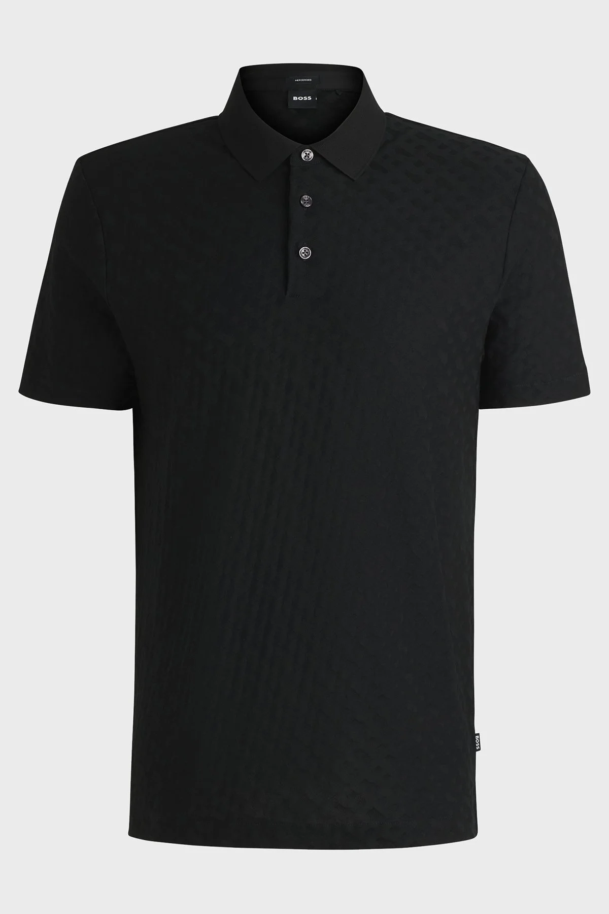 Boss Monogram Logo Baskılı Regular Fit Düğmeli Erkek Polo Yaka T Shirt 50537132 001 SİYAH - 5