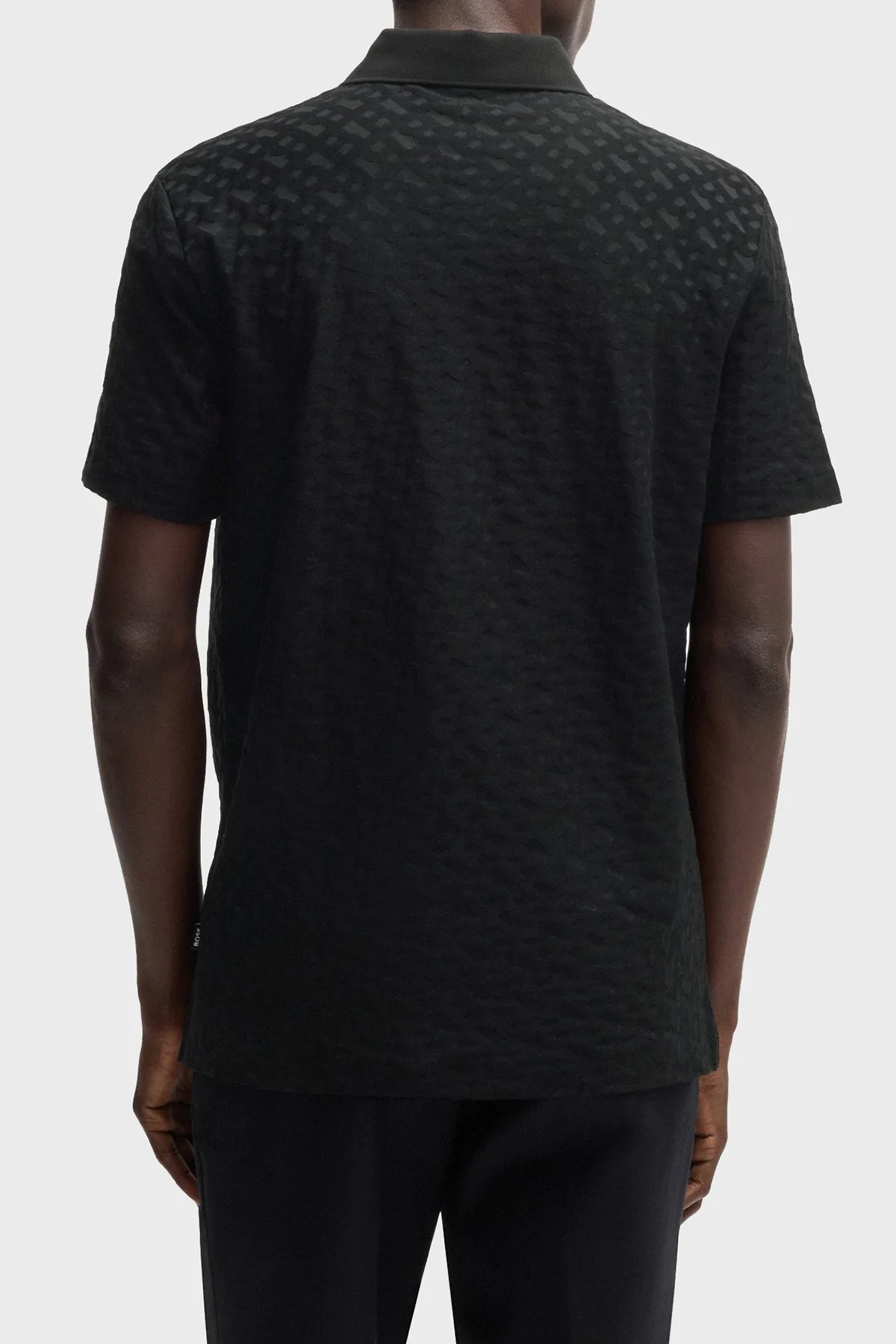 Boss Monogram Logo Baskılı Regular Fit Düğmeli Erkek Polo Yaka T Shirt 50537132 001 SİYAH - 3