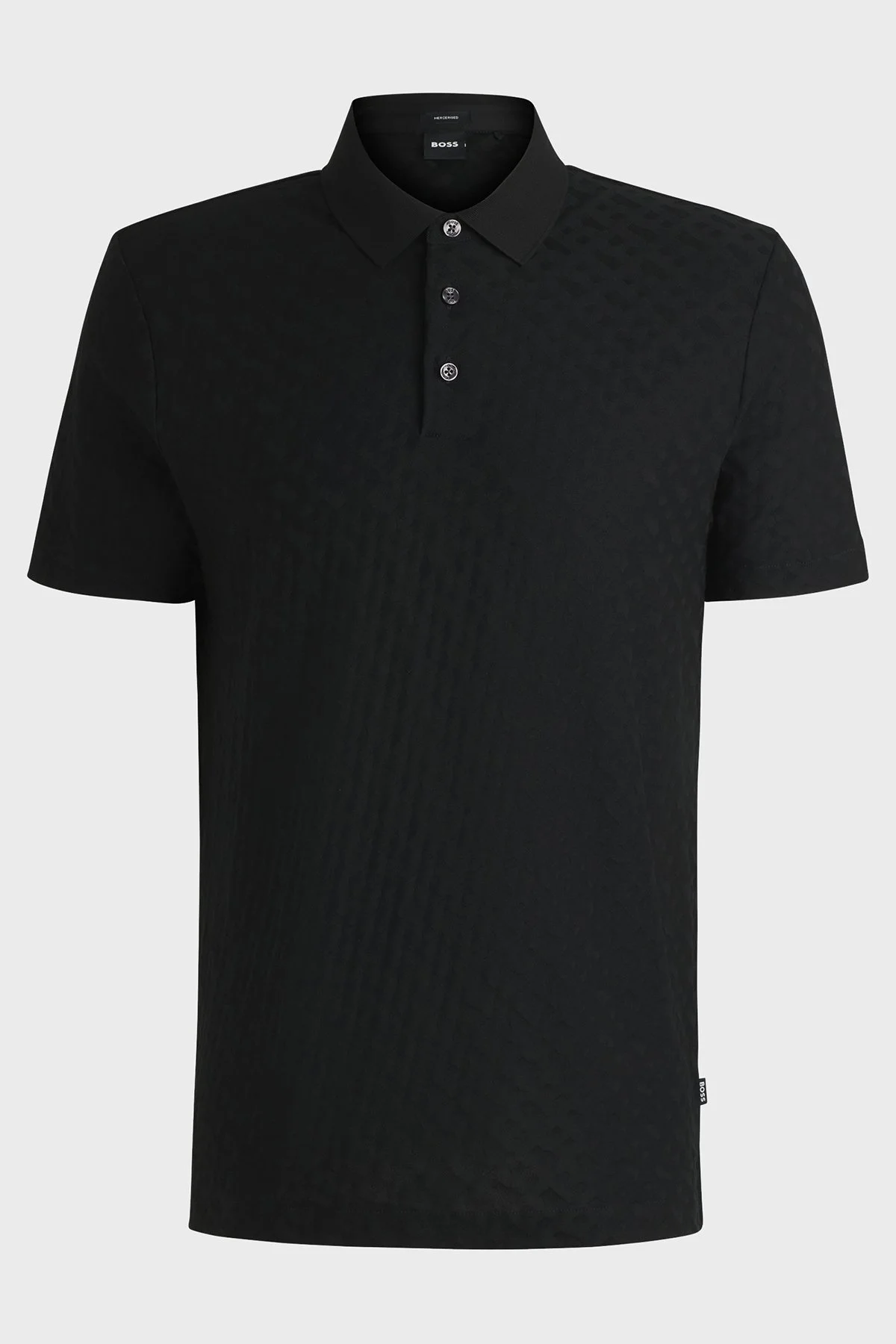 Boss Monogram Logo Baskılı Regular Fit Düğmeli Erkek Polo Yaka T Shirt 50537132 001 SİYAH - 5