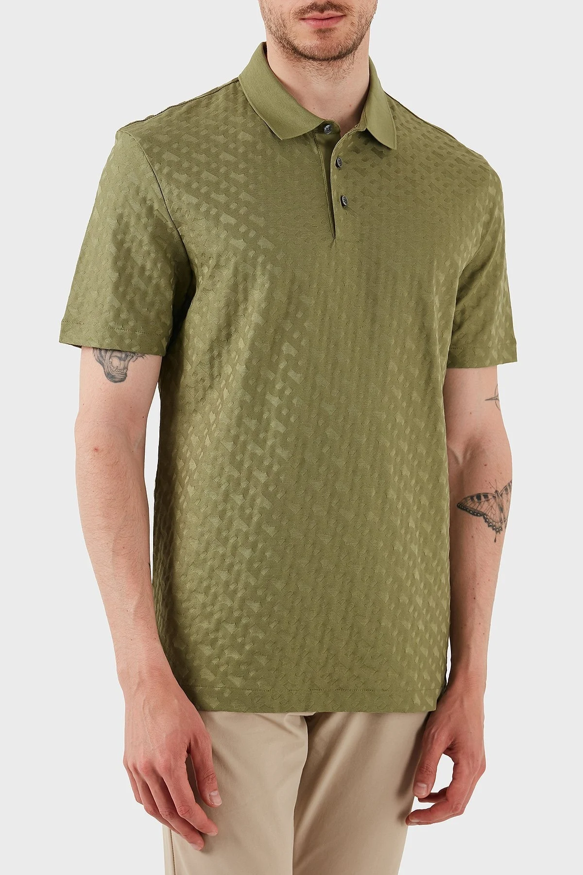 Boss Monogram Logo Baskılı Regular Fit Düğmeli Erkek Polo Yaka T Shirt 50537132 311 AÇIK YEŞİL - 10