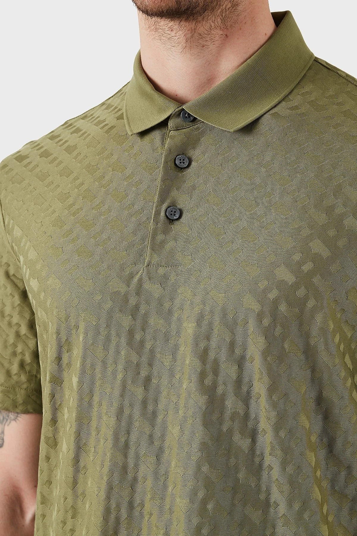 Boss Monogram Logo Baskılı Regular Fit Düğmeli Erkek Polo Yaka T Shirt 50537132 311 AÇIK YEŞİL - 5