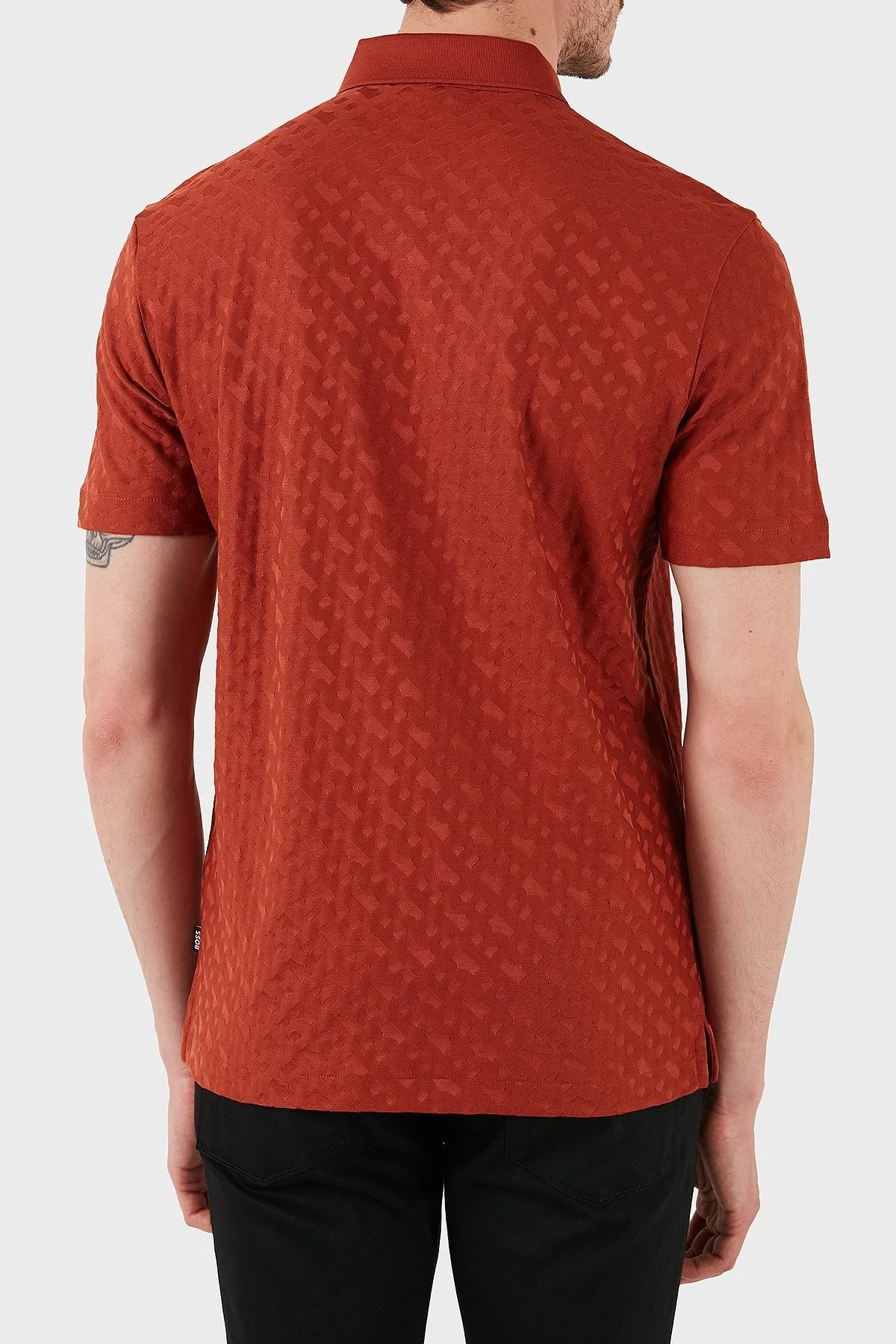 Boss Monogram Logo Baskılı Regular Fit Düğmeli Erkek Polo Yaka T Shirt 50537132 806 KİREMİT - 2