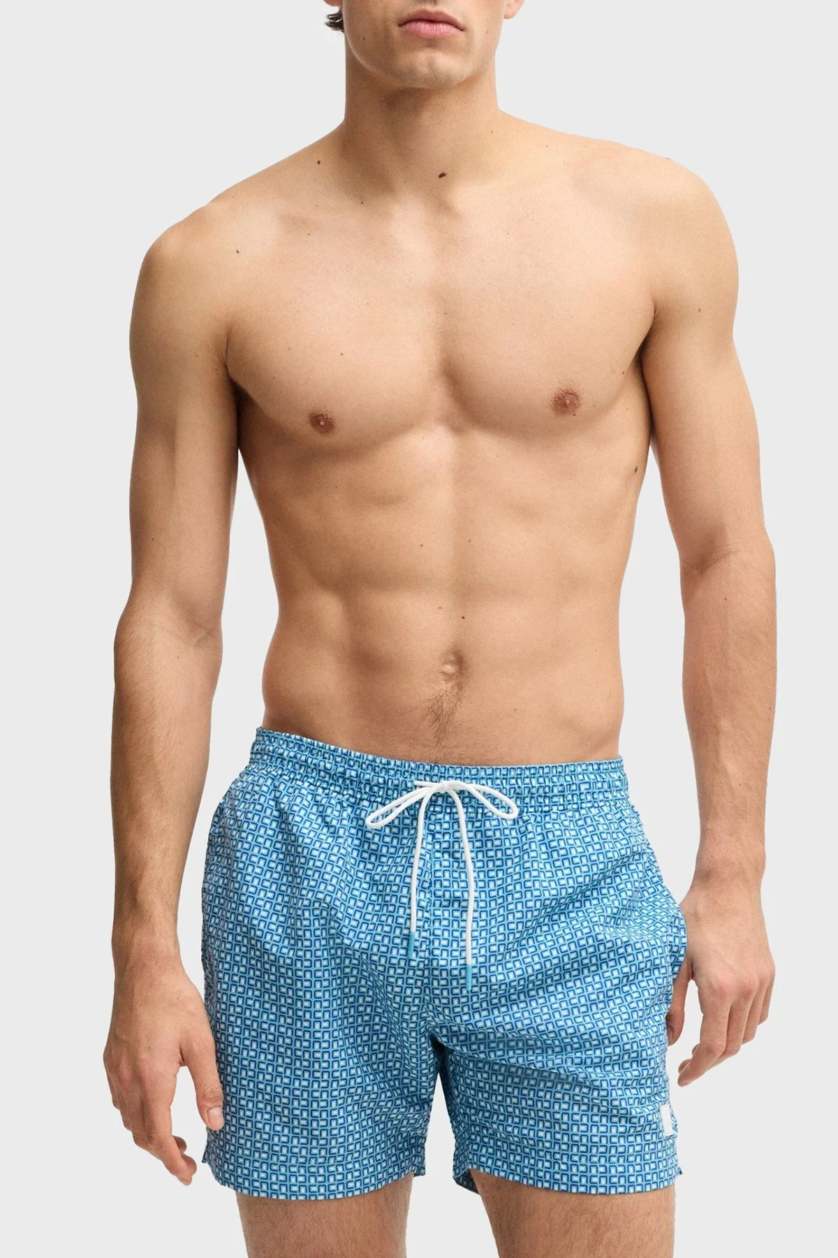 Boss Monogram Logo Baskılı Regular Fit Erkek Mayo Short 50518968 455 MAVİ - 1