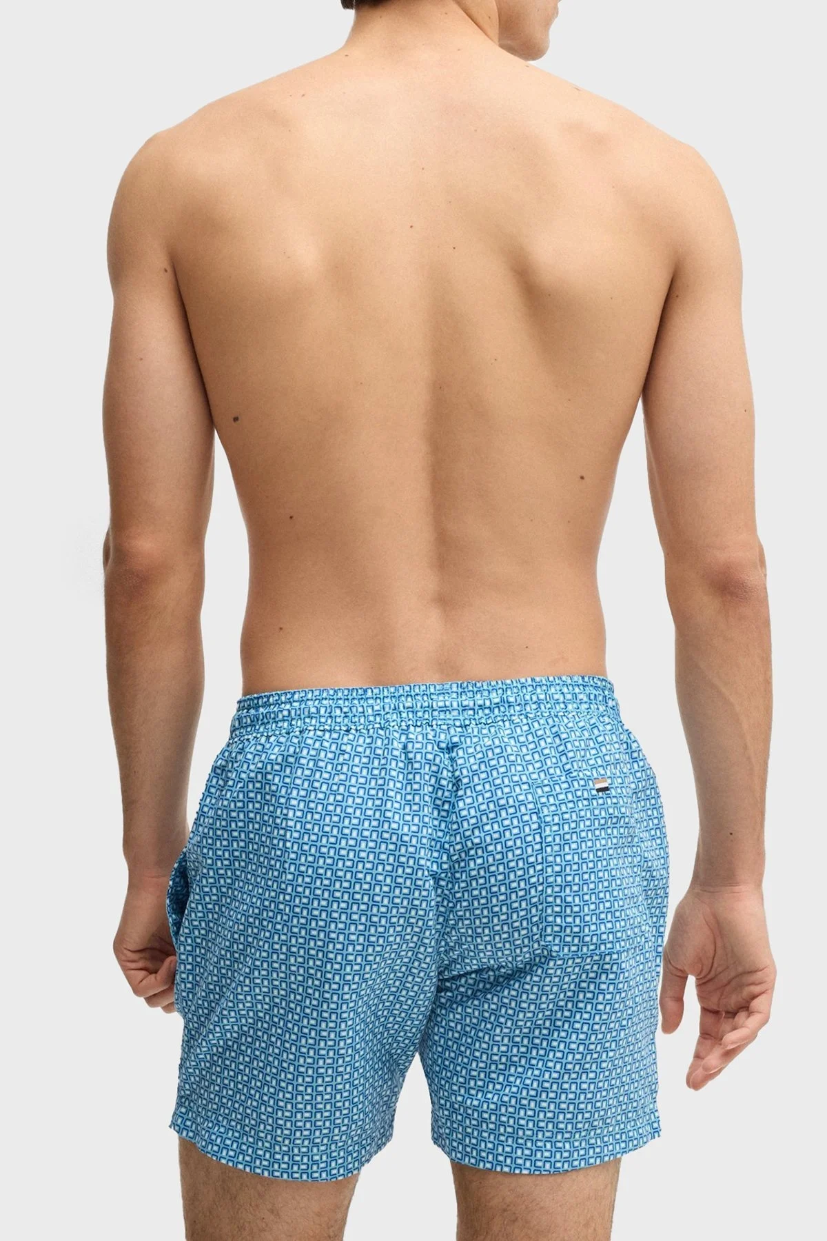 Boss Monogram Logo Baskılı Regular Fit Erkek Mayo Short 50518968 455 MAVİ - 3