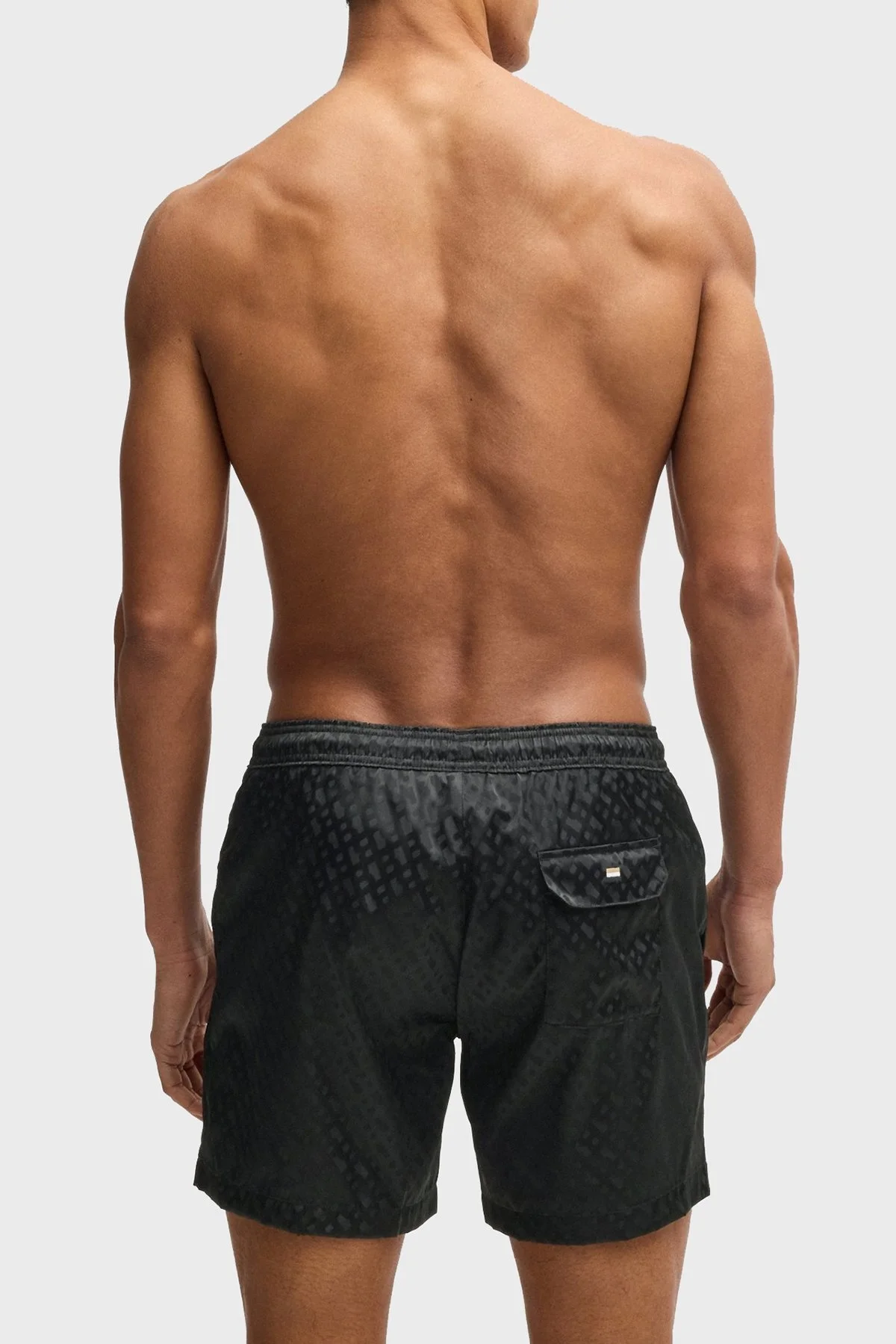 Boss Monogram Logo Baskılı Regular Fit Normal Bel Mayo Erkek Short 50539313 001 SİYAH - 7