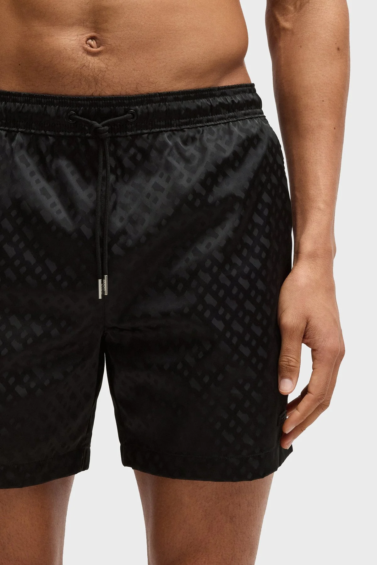 Boss Monogram Logo Baskılı Regular Fit Normal Bel Mayo Erkek Short 50539313 001 SİYAH - 2