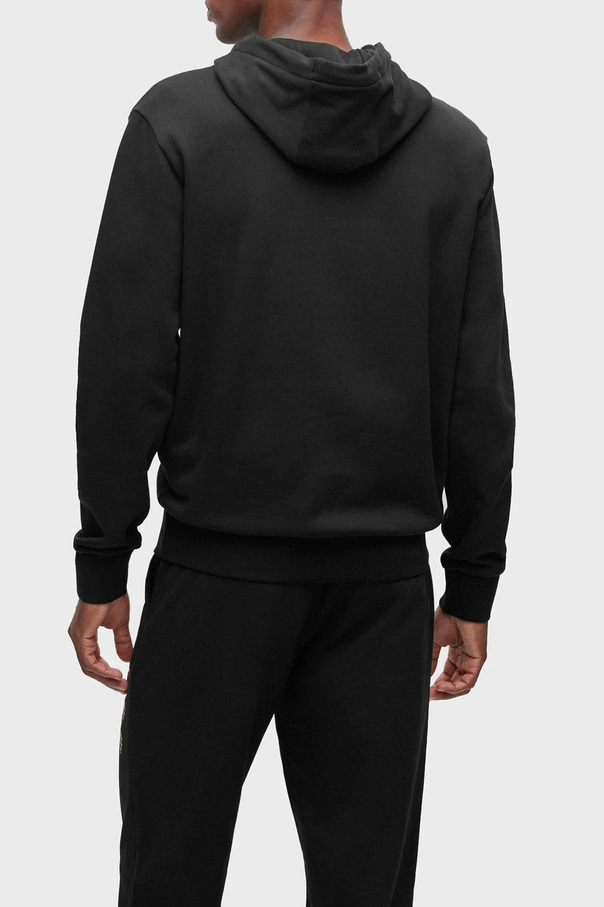 Boss Monogram Logolu Kapüşonlu Regular Fit % 100 Pamuk Erkek Sweat 50481746 001 SİYAH - 3