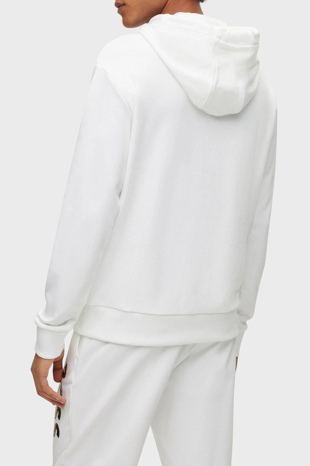 Boss Monogram Logolu Kapüşonlu Regular Fit % 100 Pamuk Erkek Sweat 50481746 100 BEYAZ - 7
