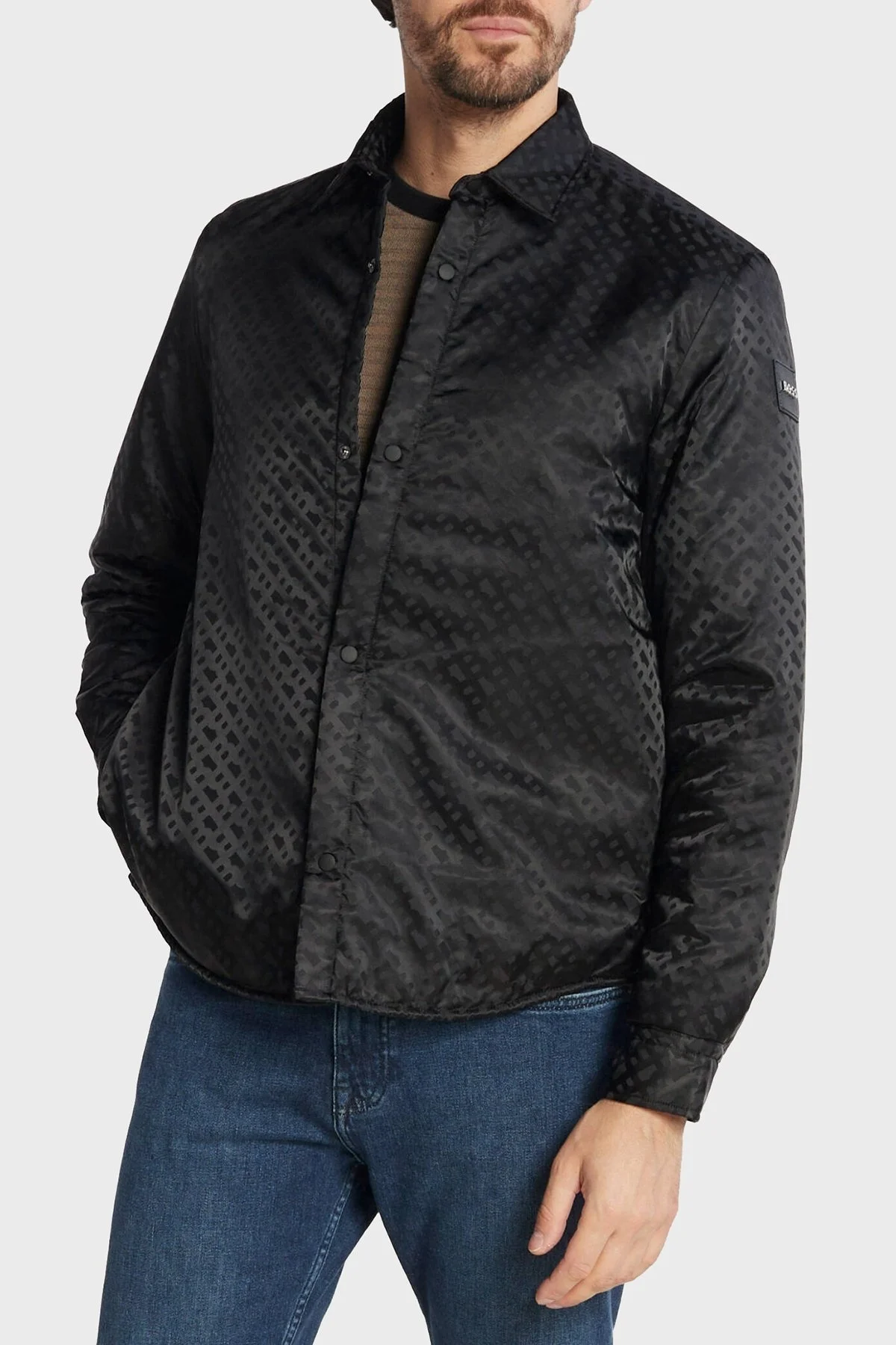 Boss Monogram Logolu Regular Fit Çıtçıt Düğmeli Erkek Gömlek 50503211 001 SİYAH - 1