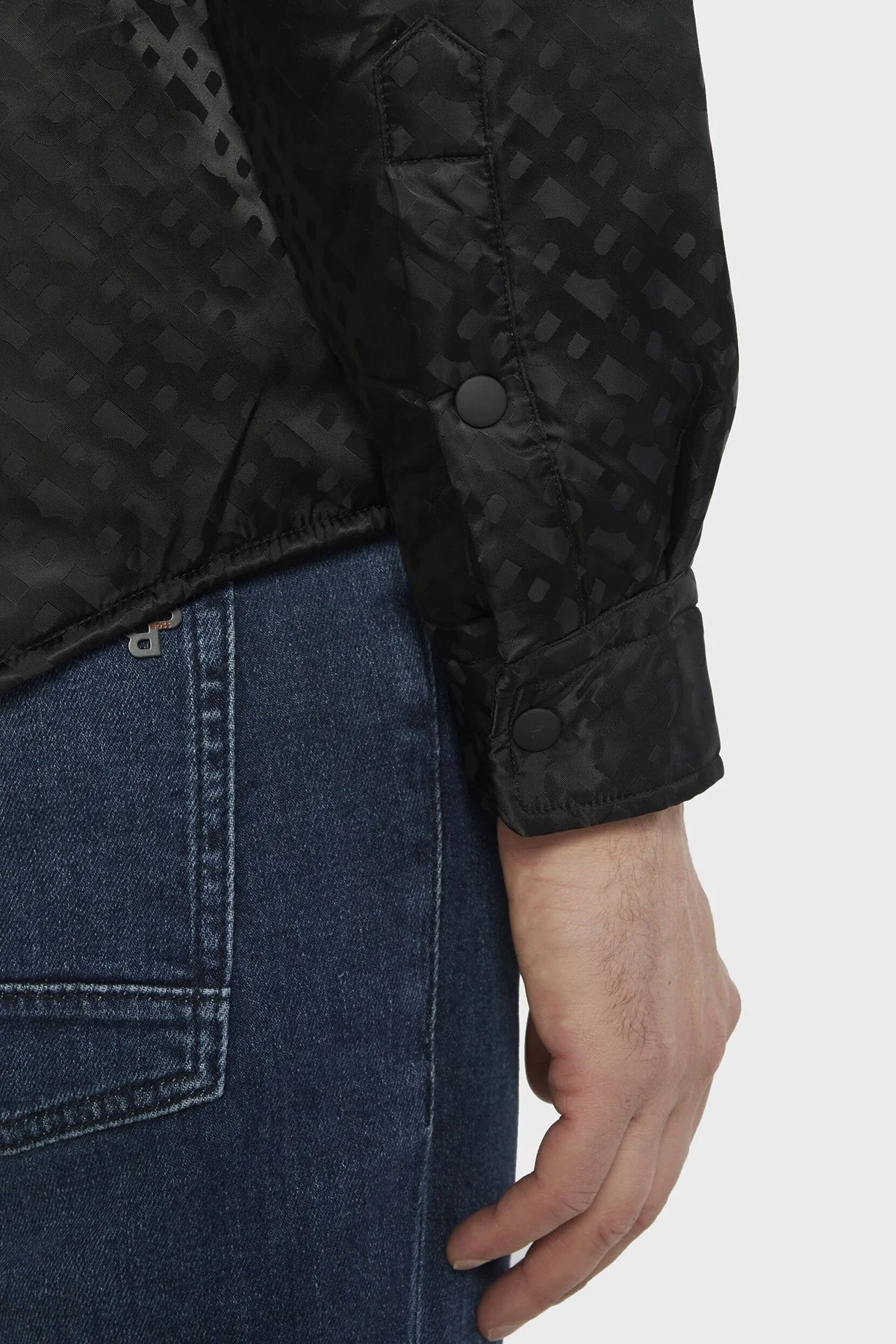 Boss Monogram Logolu Regular Fit Çıtçıt Düğmeli Erkek Gömlek 50503211 001 SİYAH - 4