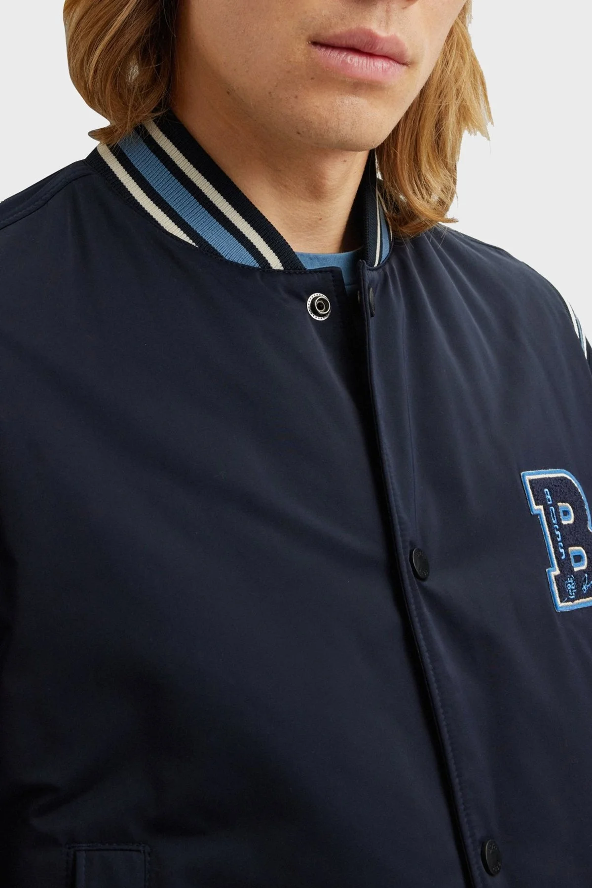 Boss Monogram Logolu Regular Fit Su Geçirmez Saten Spor Erkek Ceket 50481099 404 LACİVERT - 5