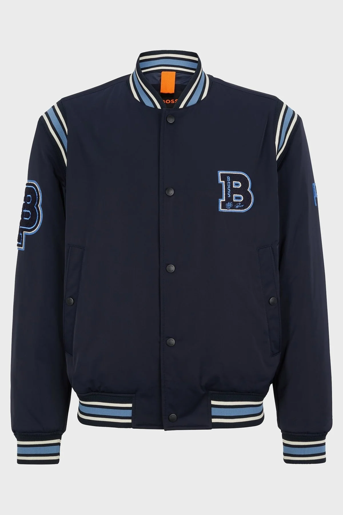 Boss Monogram Logolu Regular Fit Su Geçirmez Saten Spor Erkek Ceket 50481099 404 LACİVERT - 6