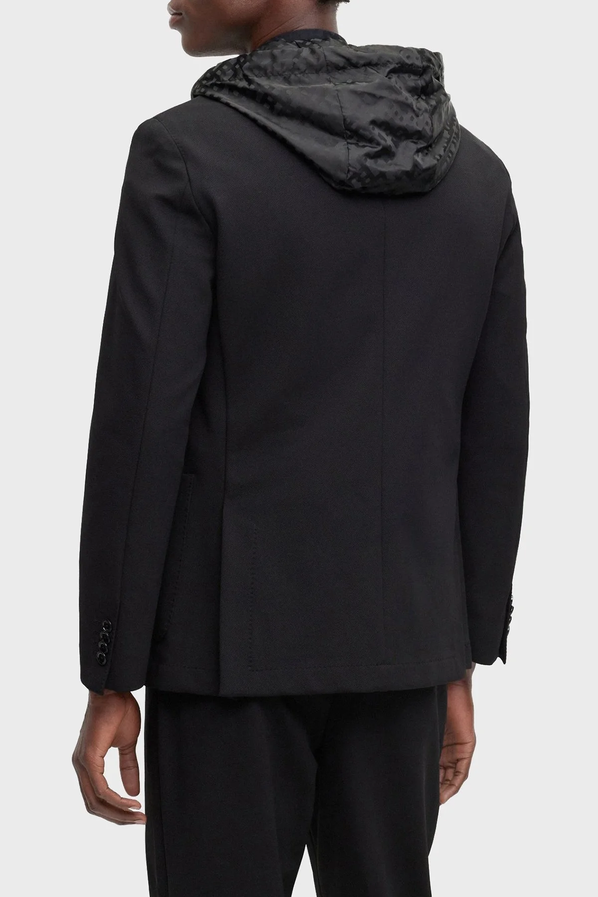 Boss Monogramlı Çıkarılabilir İç Kapüşonlu Slim Fit Erkek Ceket 50497262 001 SİYAH - 2
