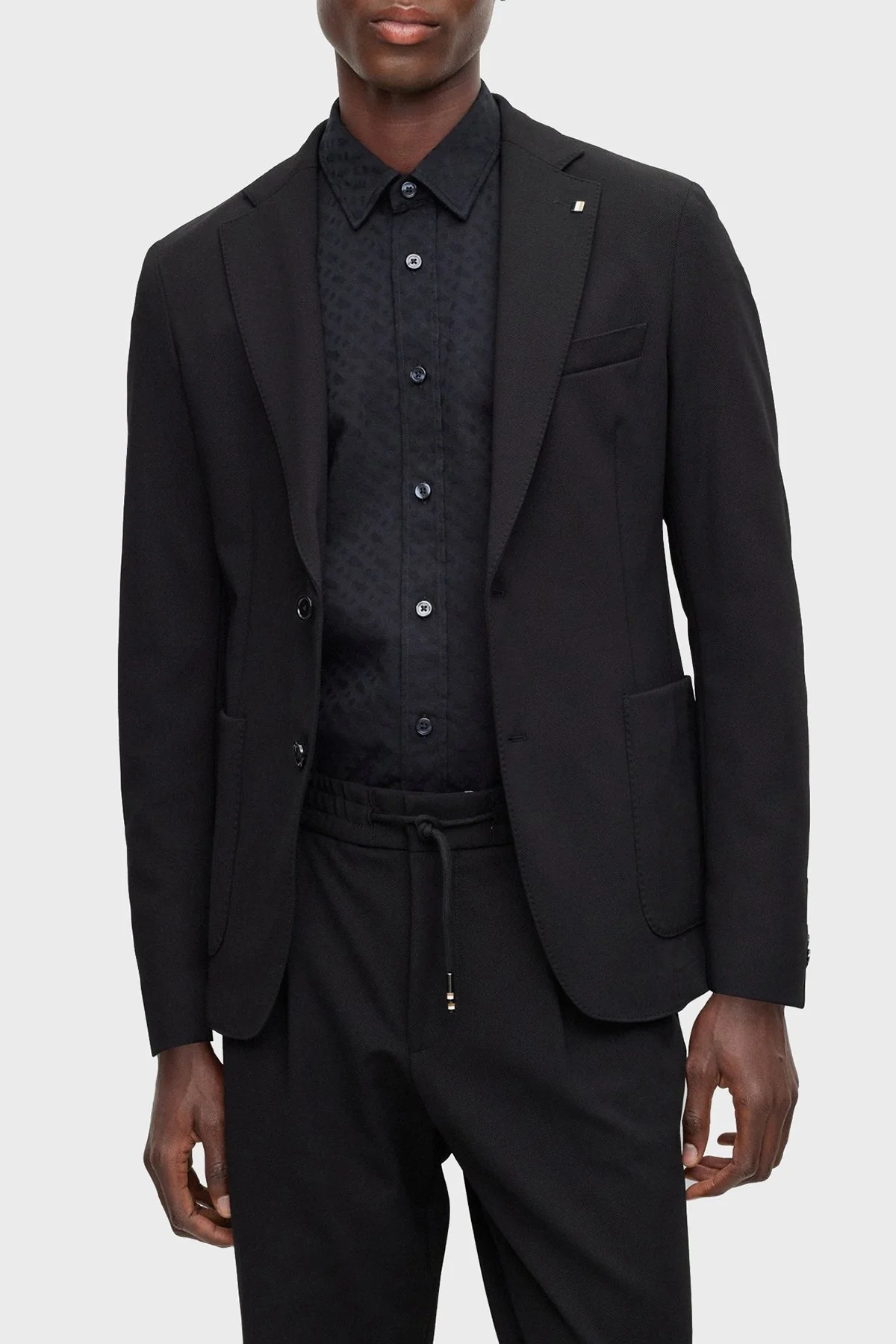 Boss Monogramlı Çıkarılabilir İç Kapüşonlu Slim Fit Erkek Ceket 50497262 001 SİYAH - 5