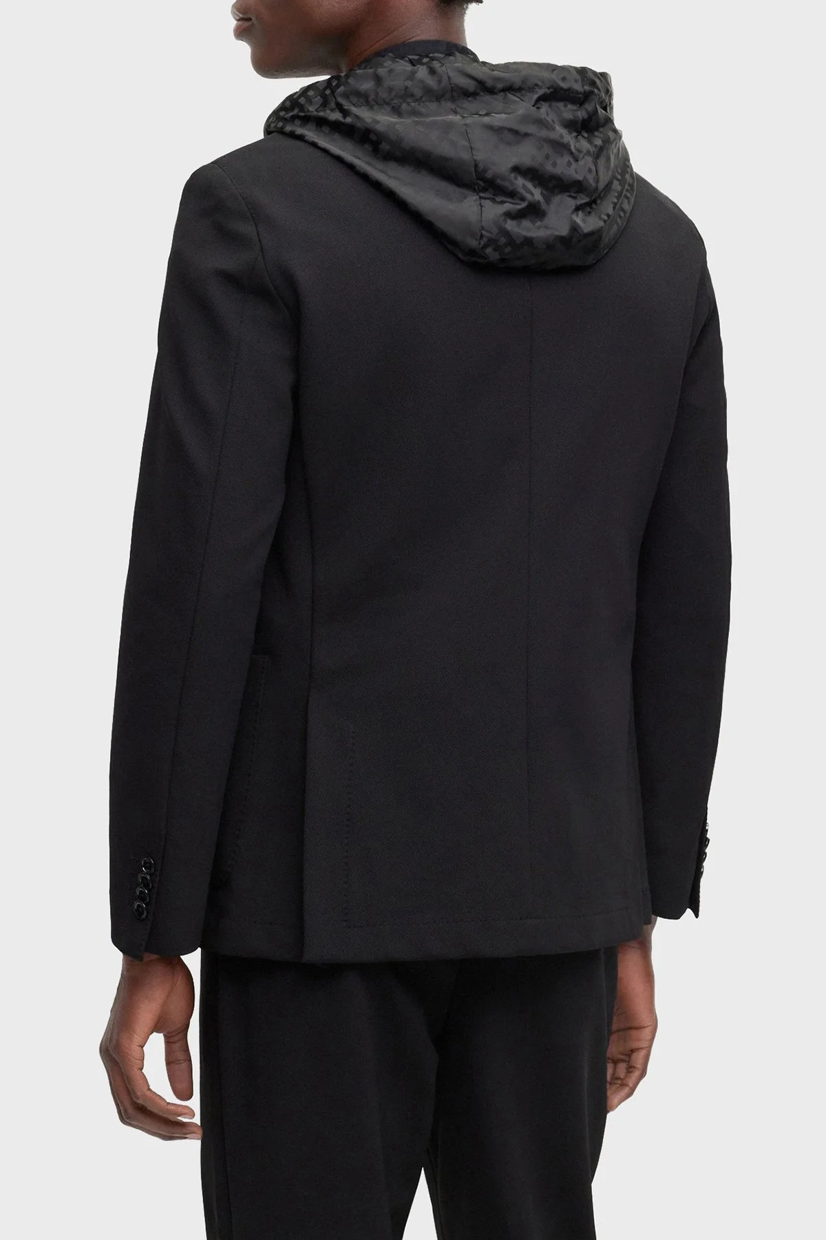Boss Monogramlı Çıkarılabilir İç Kapüşonlu Slim Fit Erkek Ceket 50497262 001 SİYAH - 2