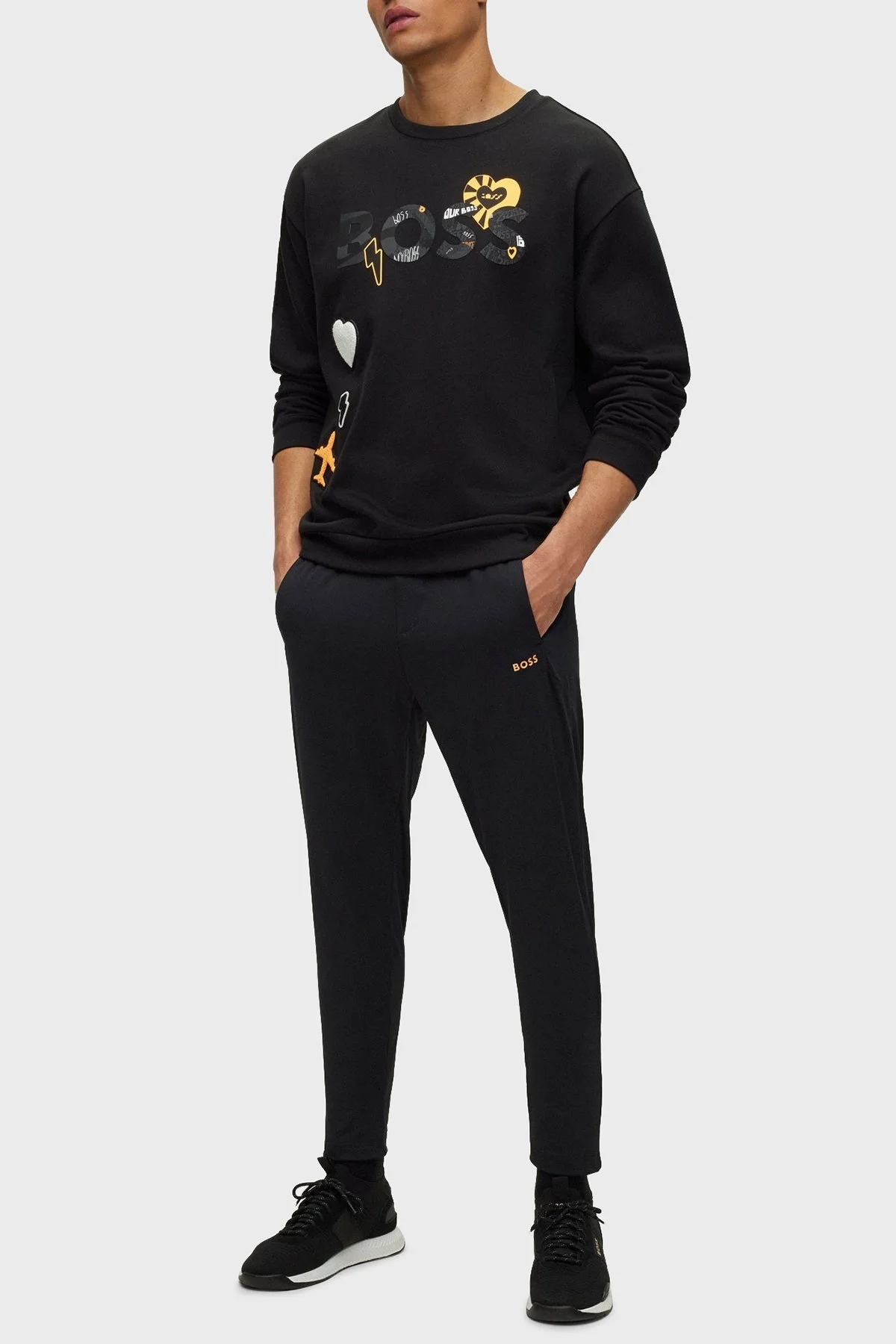 Boss Organik Pamuklu Merserize Relaxed Fit Bisiklet Yaka Erkek Sweat 50476388 001 SİYAH - 2