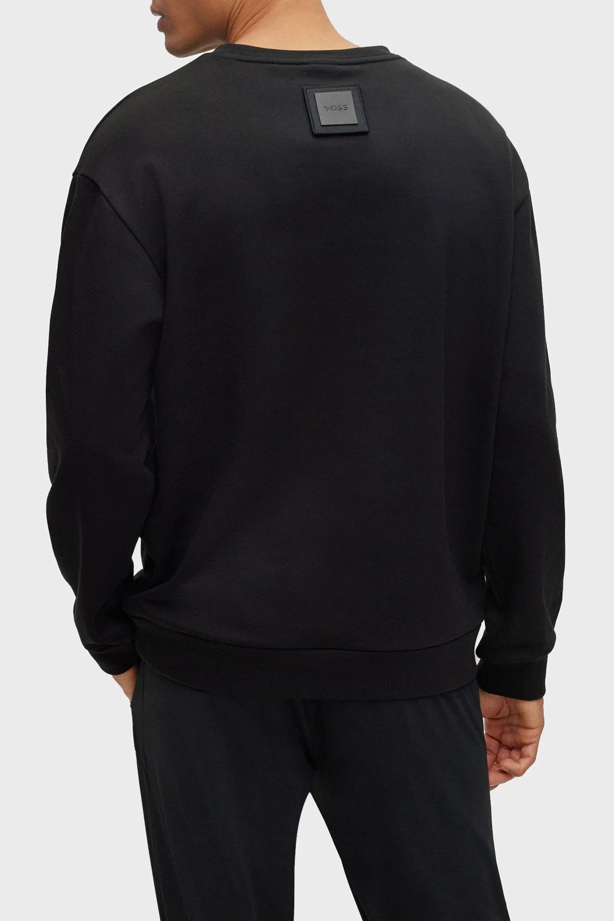 Boss Organik Pamuklu Merserize Relaxed Fit Bisiklet Yaka Erkek Sweat 50476388 001 SİYAH - 3