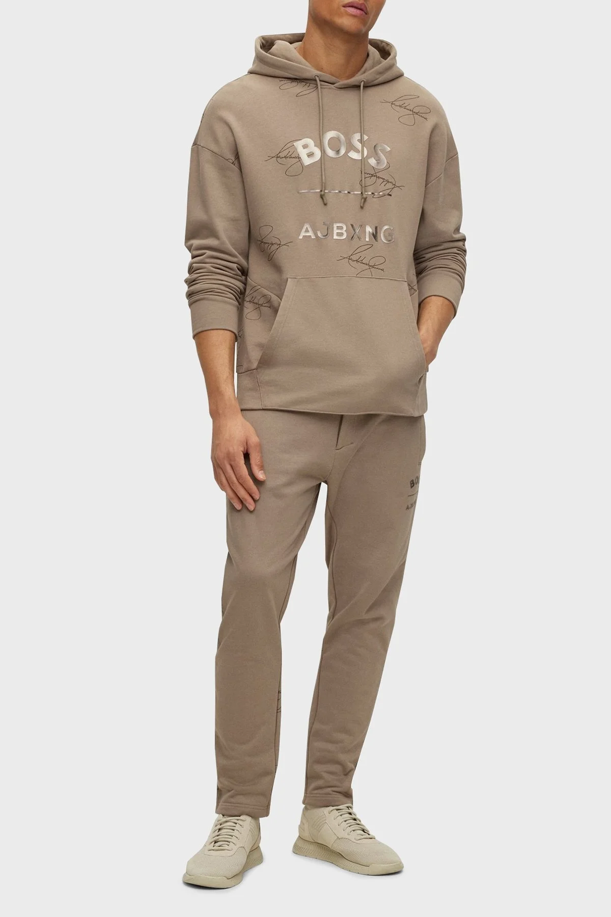 Boss Orgnaik Pamuklu Relaxed Fit Kapüşonlu Erkek Sweat 50476428 334 TOPRAK - 2