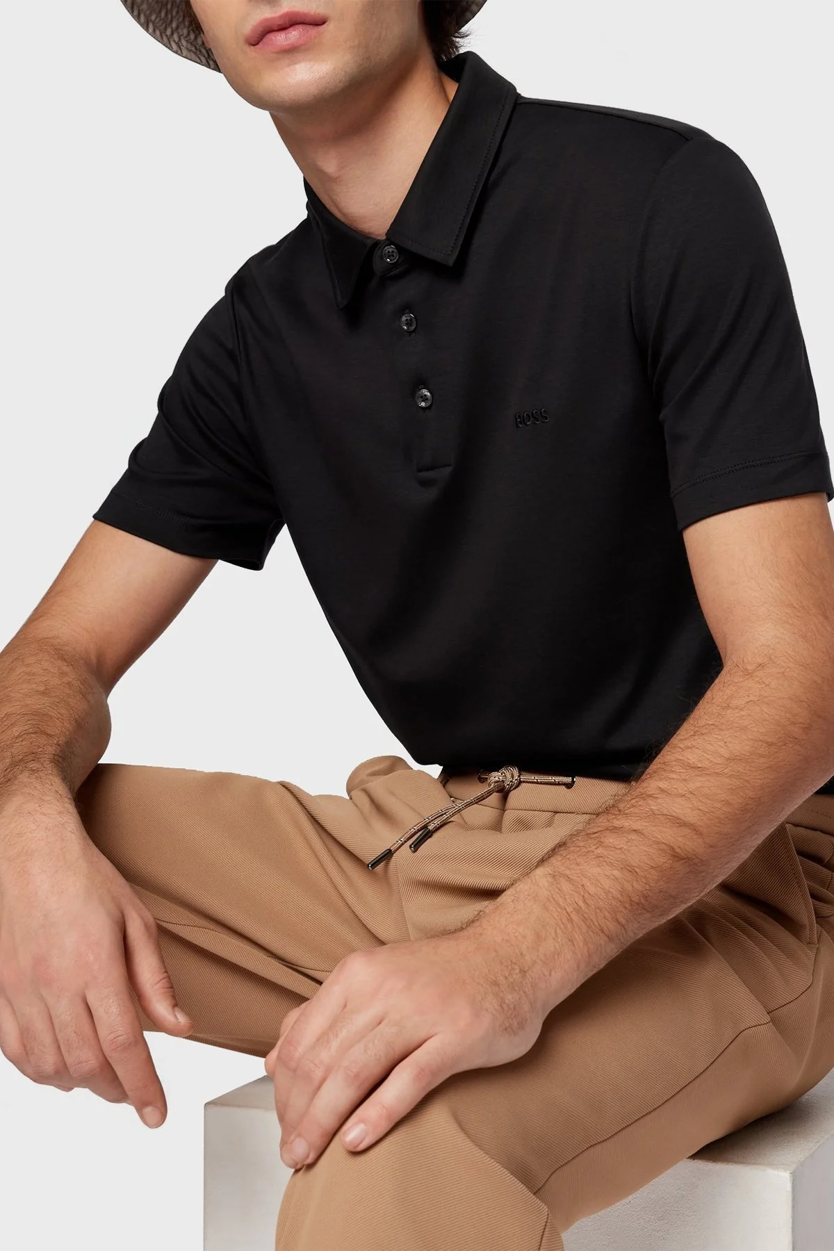 Boss Organik Pamuklu Slim Fit Düğmeli Erkek Polo Yaka T Shirt 50471335 001 SİYAH - 4