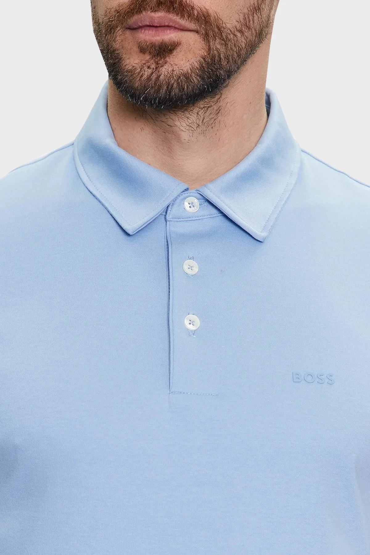 Boss Organik Pamuklu Slim Fit Düğmeli Yaka T Shirt Erkek Polo 50471335 492 MAVİ - 9