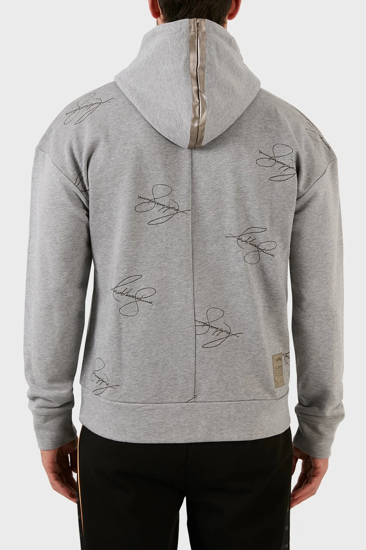 Boss Orgnaik Pamuklu Relaxed Fit Kapüşonlu Erkek Sweat 50476428 059 GRİ - 5