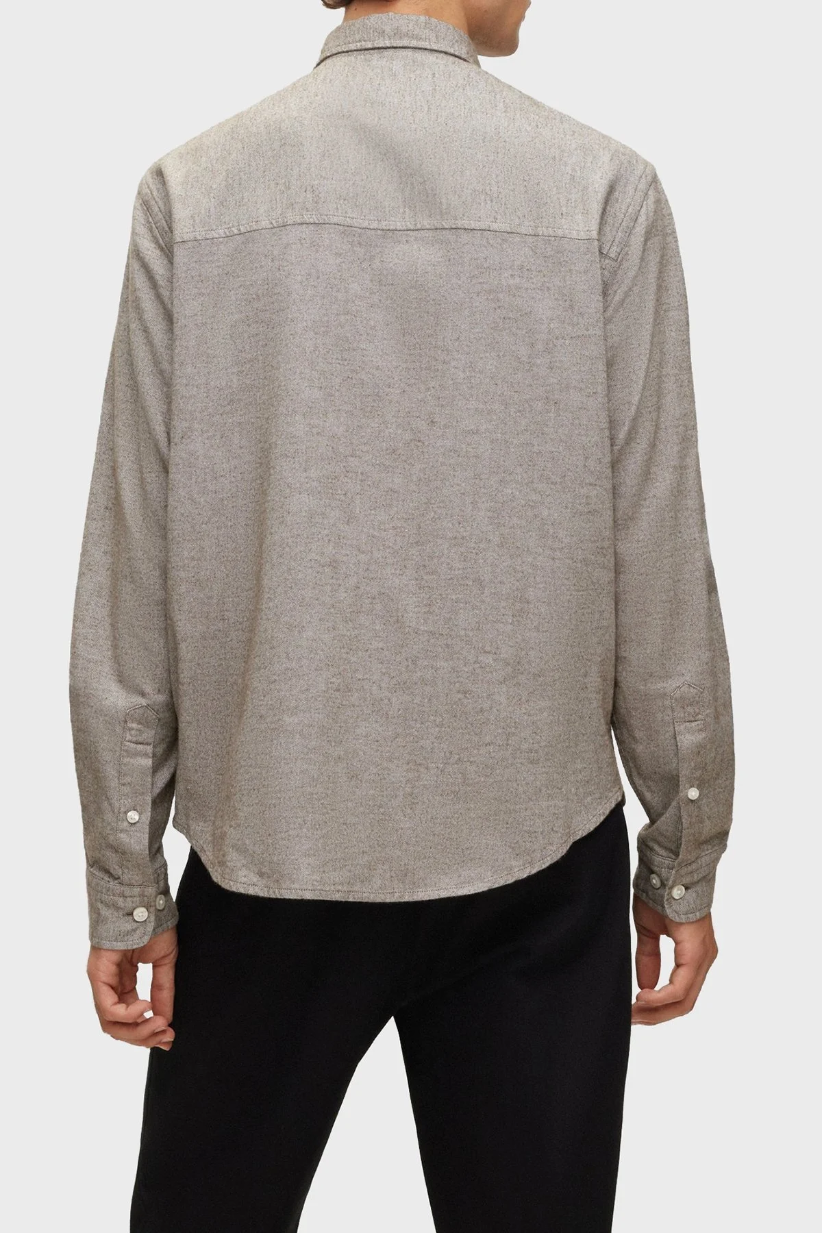 Boss Oxford Pamuklu Düğmeli Yaka Relaxed Fit Erkek Gömlek 50503257 361 GRİ - 4