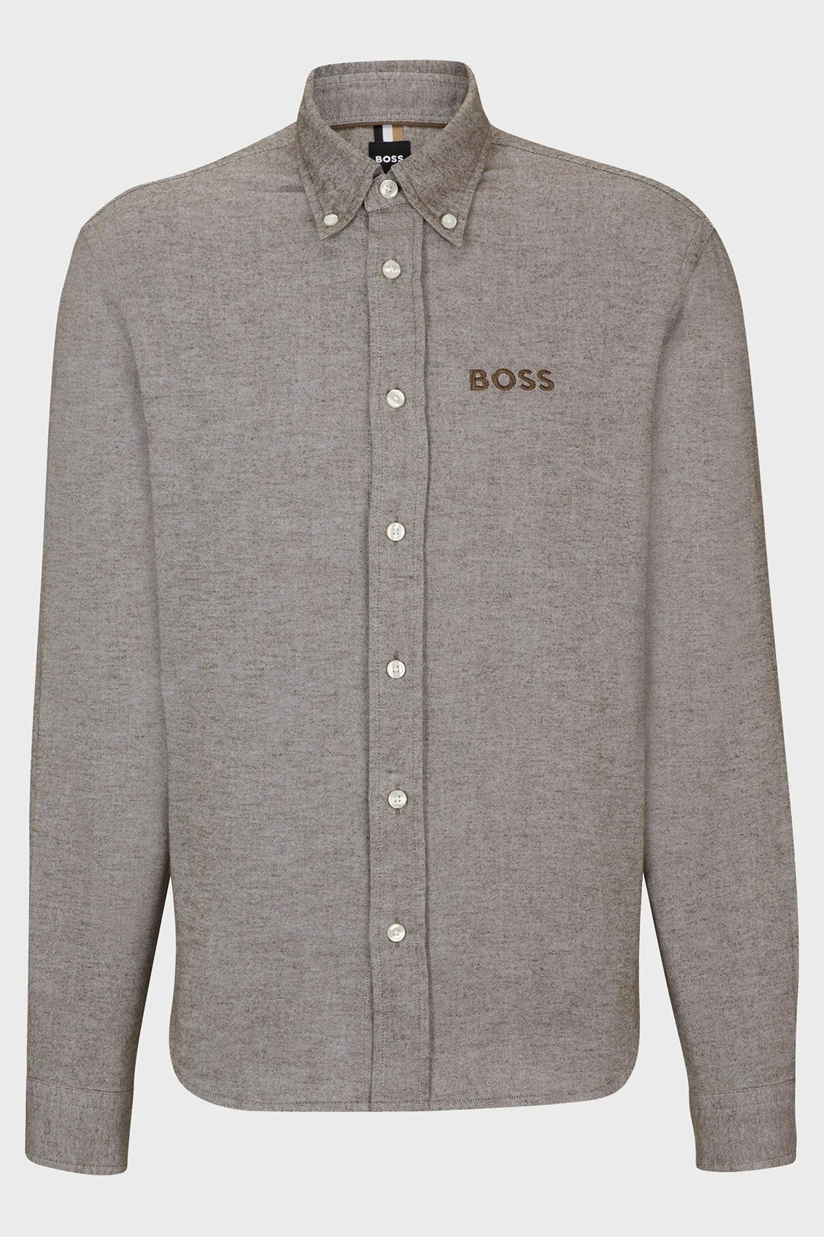 Boss Oxford Pamuklu Düğmeli Yaka Relaxed Fit Erkek Gömlek 50503257 361 GRİ - 6