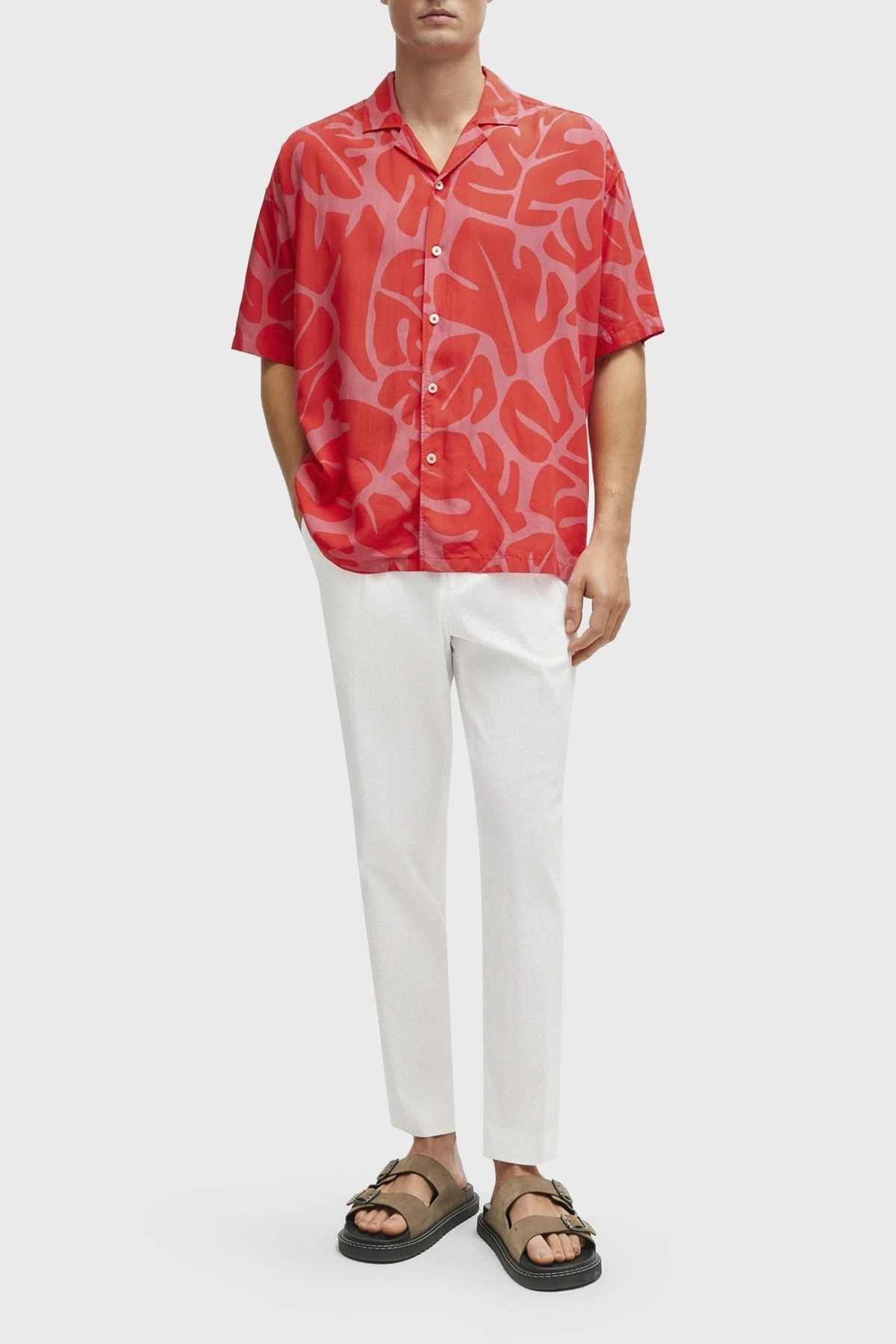 Boss Pamuk Karışımlı Gofre Kumaştan Relaxed Fit Erkek Pantolon 50514668 100 BEYAZ - 8