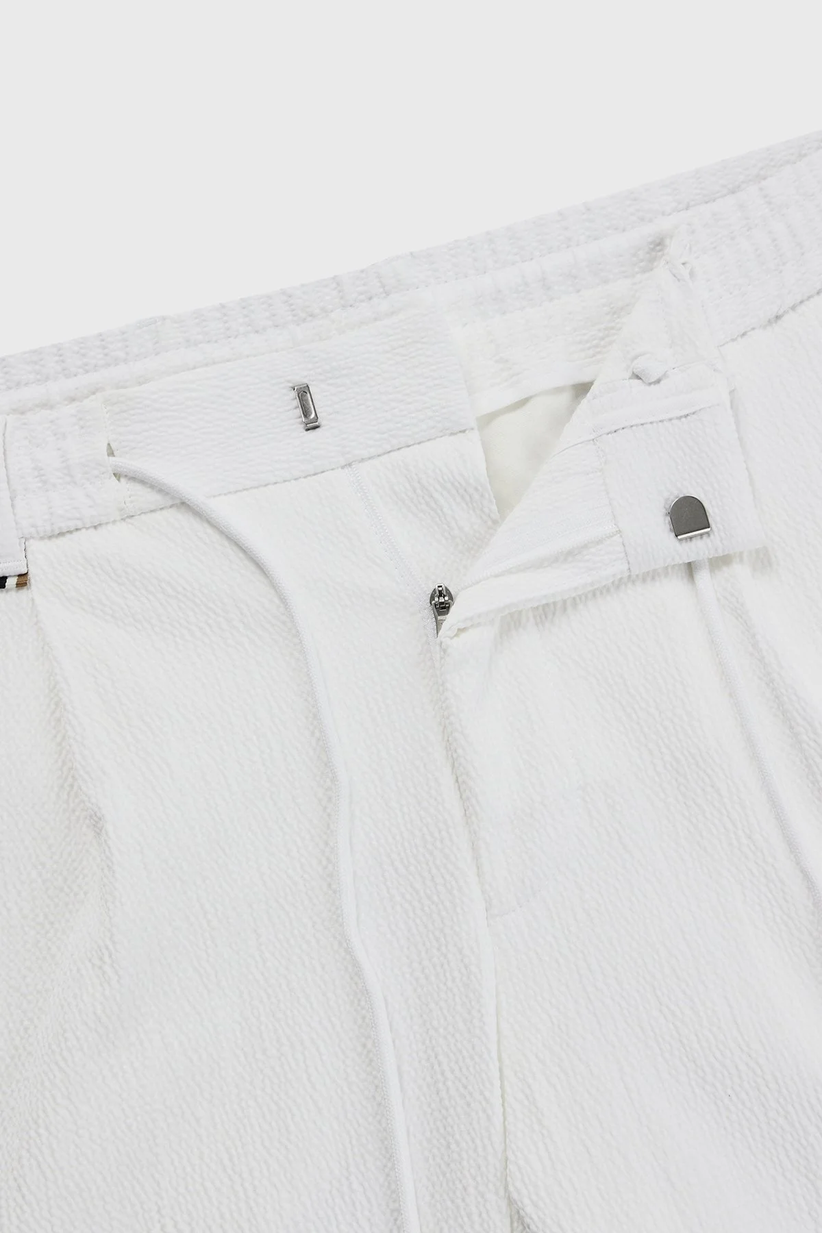 Boss Pamuk Karışımlı Gofre Kumaştan Relaxed Fit Erkek Pantolon 50514668 100 BEYAZ - 12