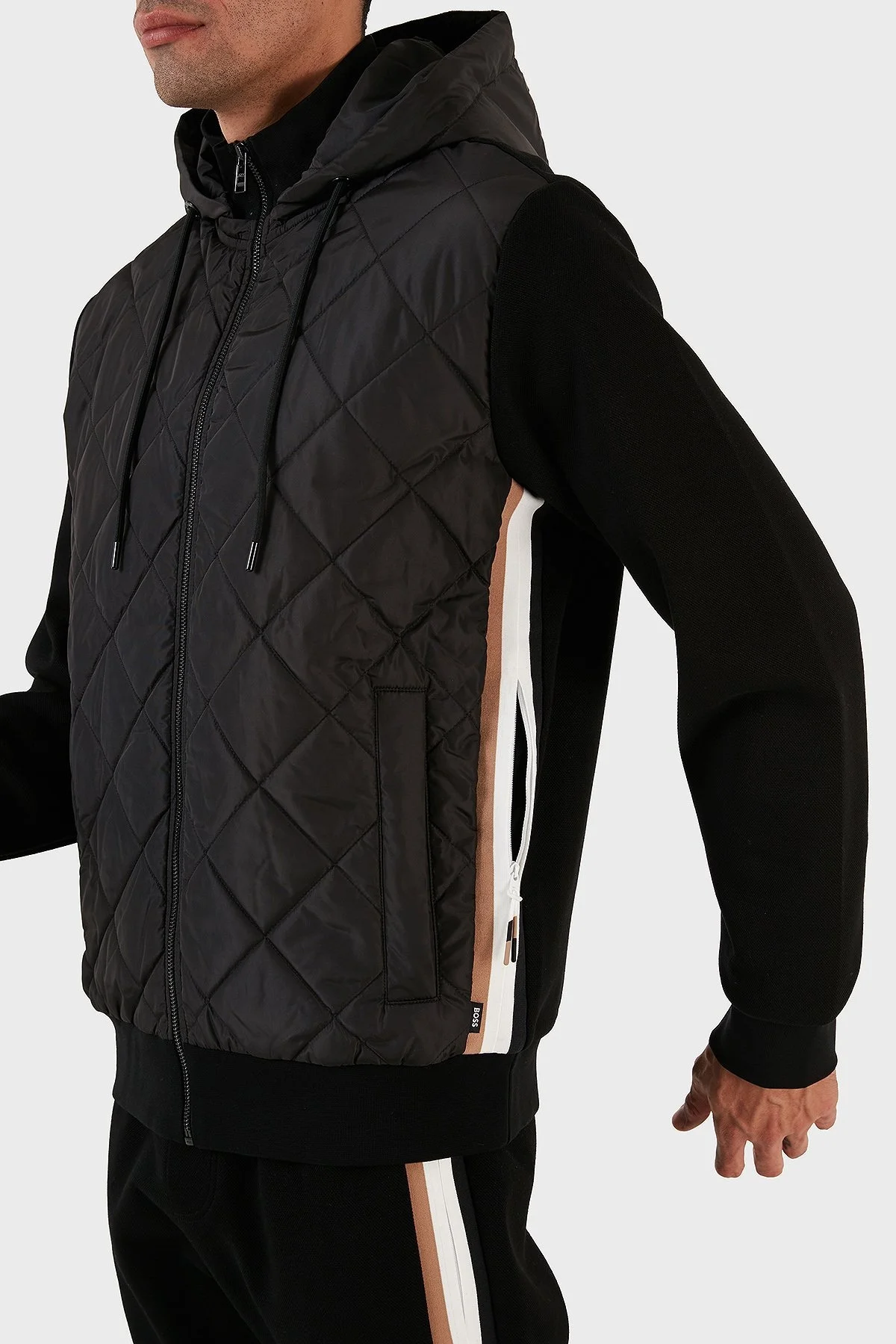 Boss Pamuk Karışımlı Kapüşonlu Fermuarlı Regular Fit Erkek Sweat 50494631 001 SİYAH - 4