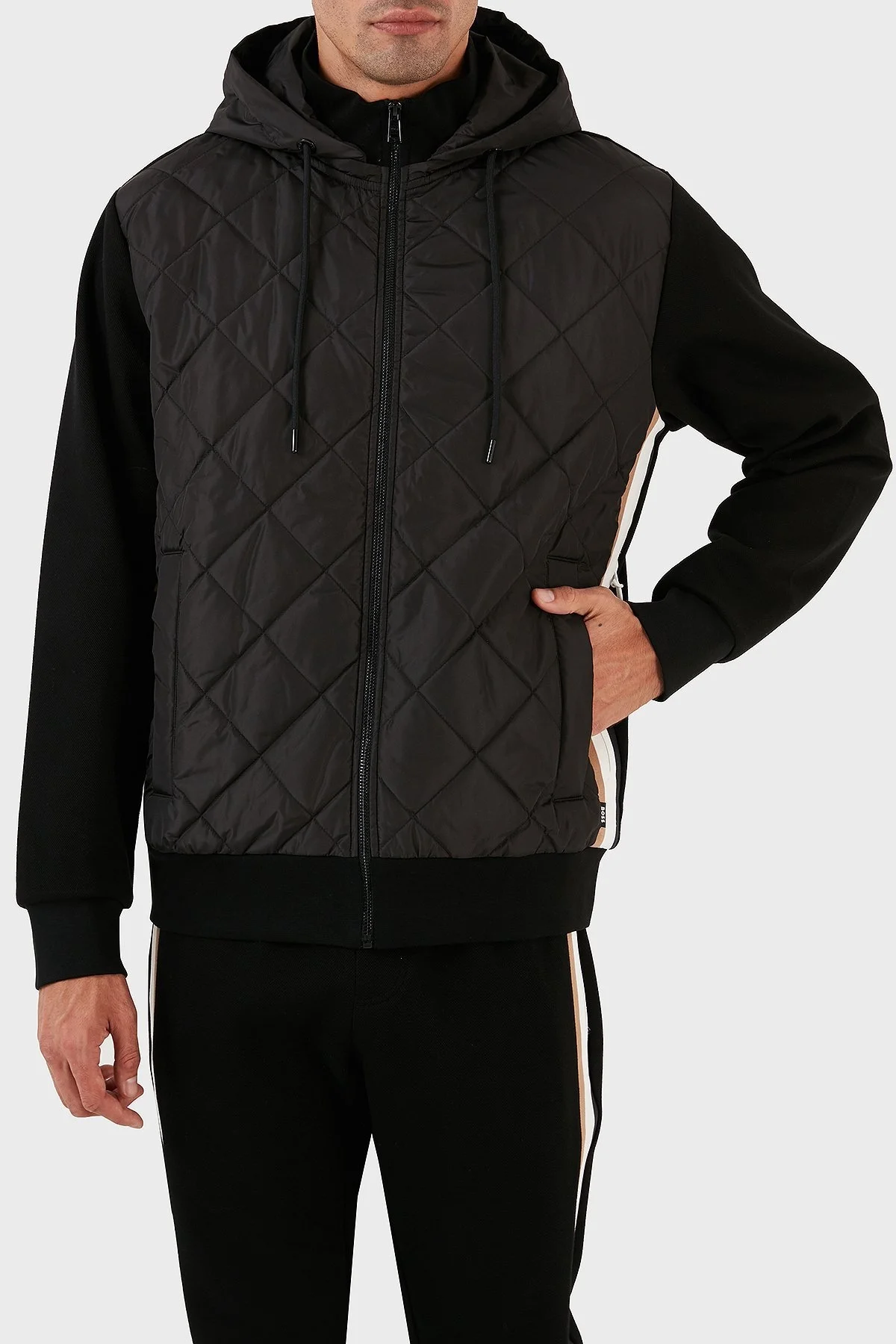 Boss Pamuk Karışımlı Kapüşonlu Fermuarlı Regular Fit Erkek Sweat 50494631 001 SİYAH - 6