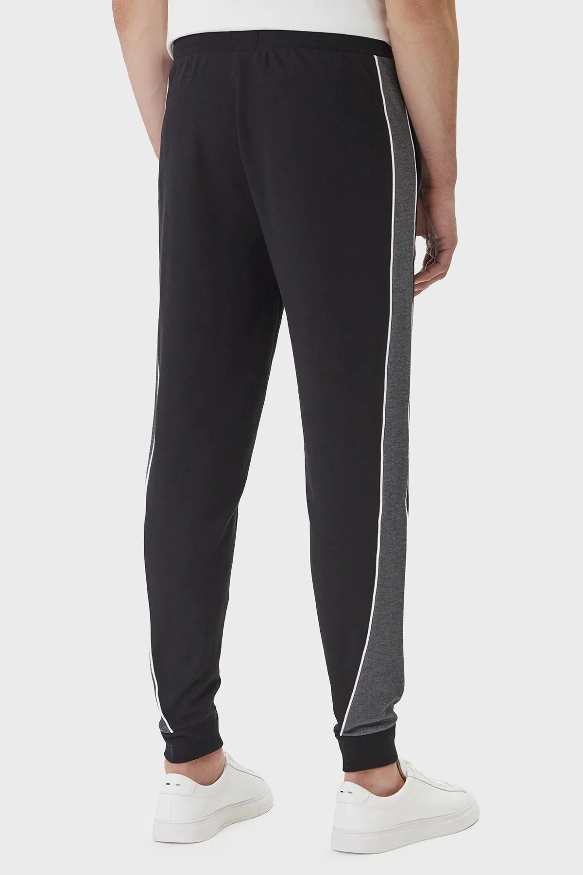 Boss Pamuk Karışımlı Kontrast Lastikli Paça Erkek Pantolon 50554794 001 SİYAH - 3