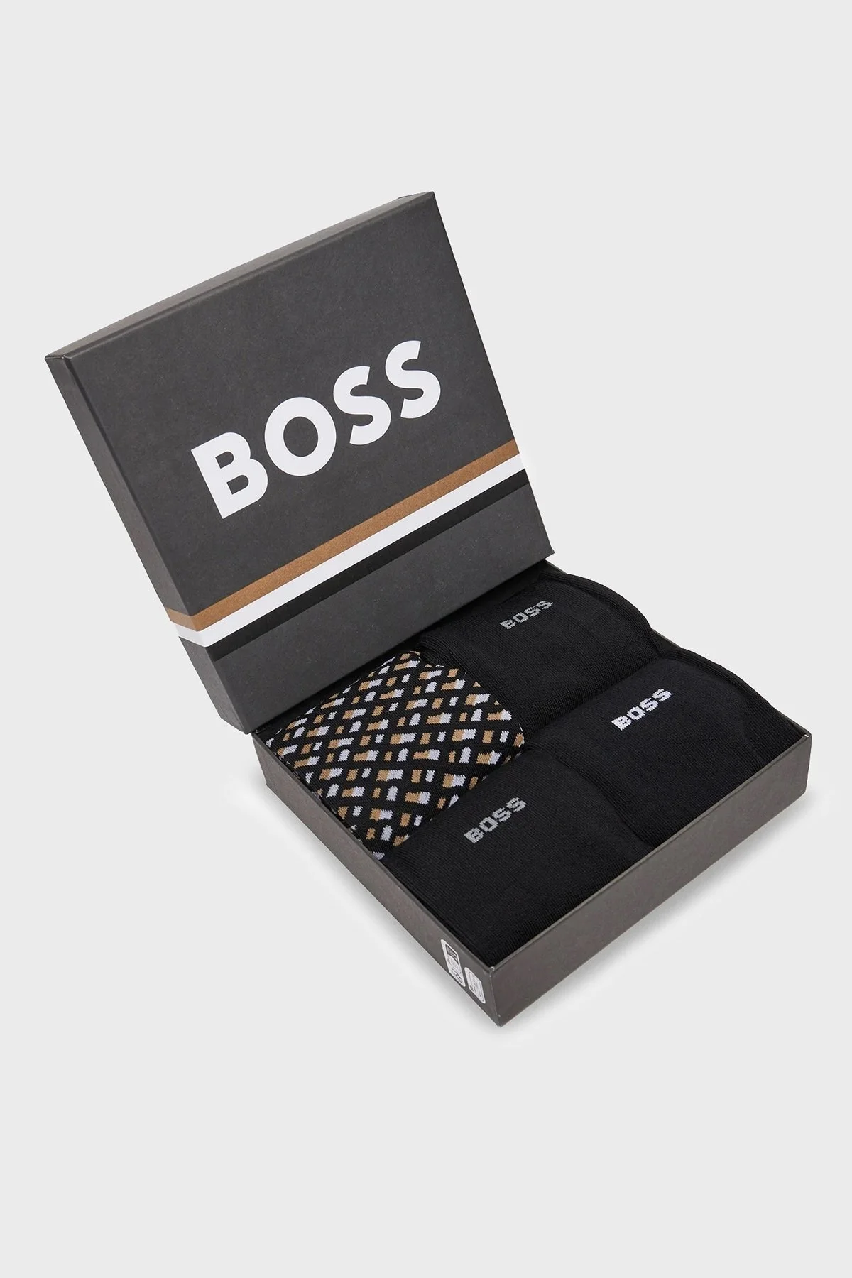 Boss Pamuk Karışımlı Logolu 4 Pack Uzun Erkek Çorap 50524322 001 SİYAH - 4